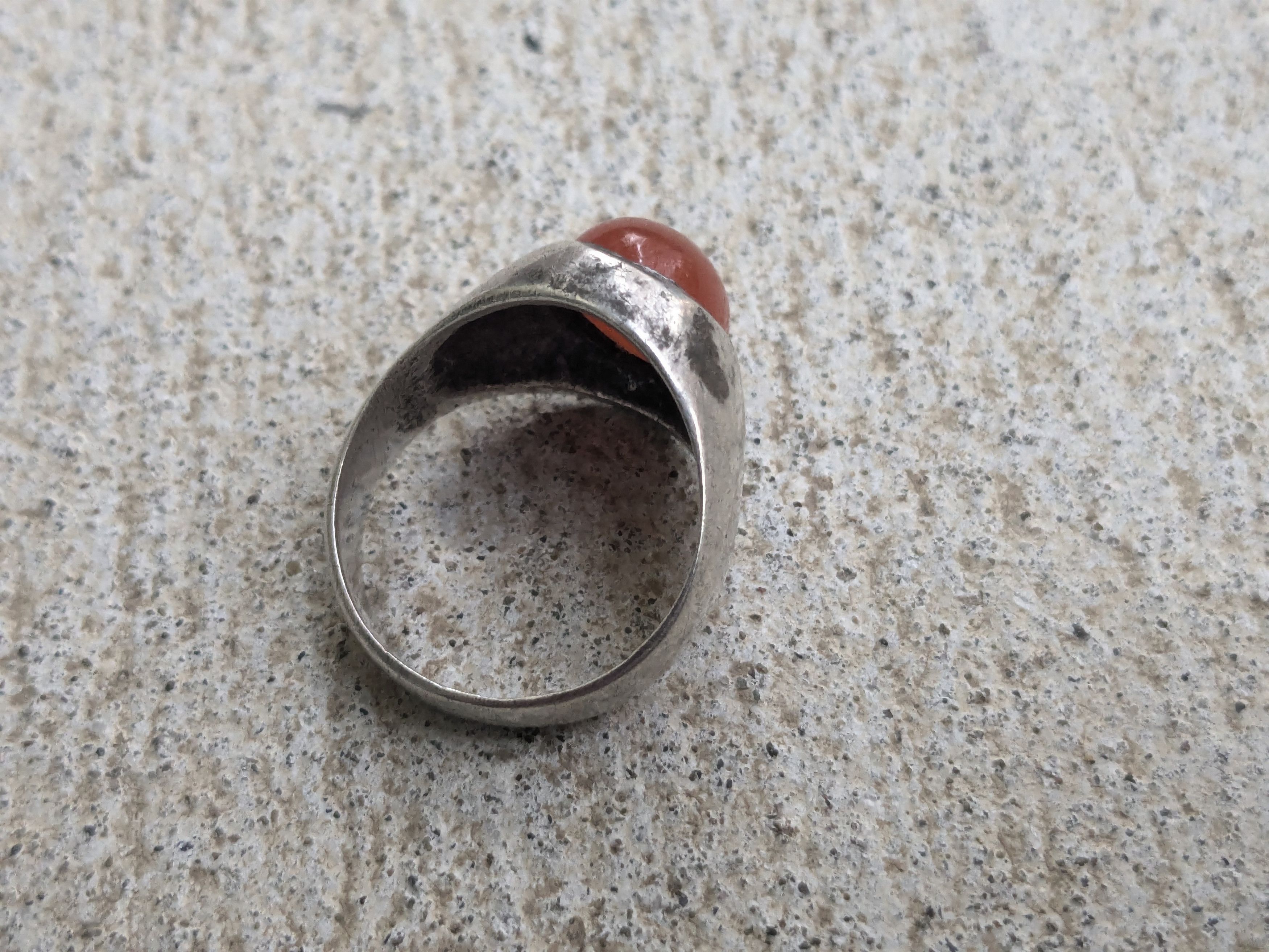 Jewelry × Sterling Silver Vintage Sterling Silver Ring Carnelian Oval 8.75 Orange Size ONE SIZE - 8 Thumbnail
