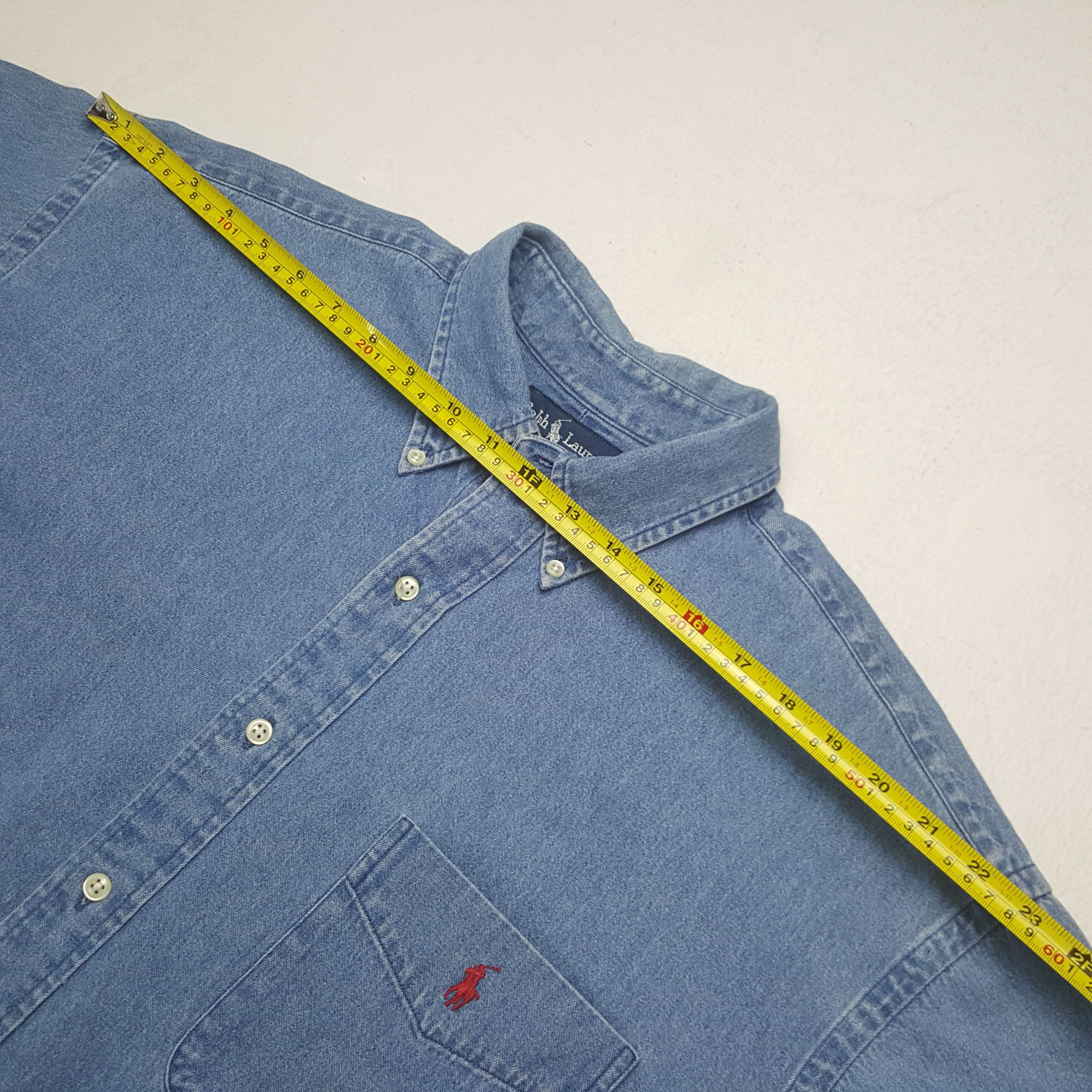 Polo Ralph Lauren Vintage Polo Ralph Lauren American Denim Shirt Button Up 31 Size US XXL / EU 58 / 5 - 5 Thumbnail