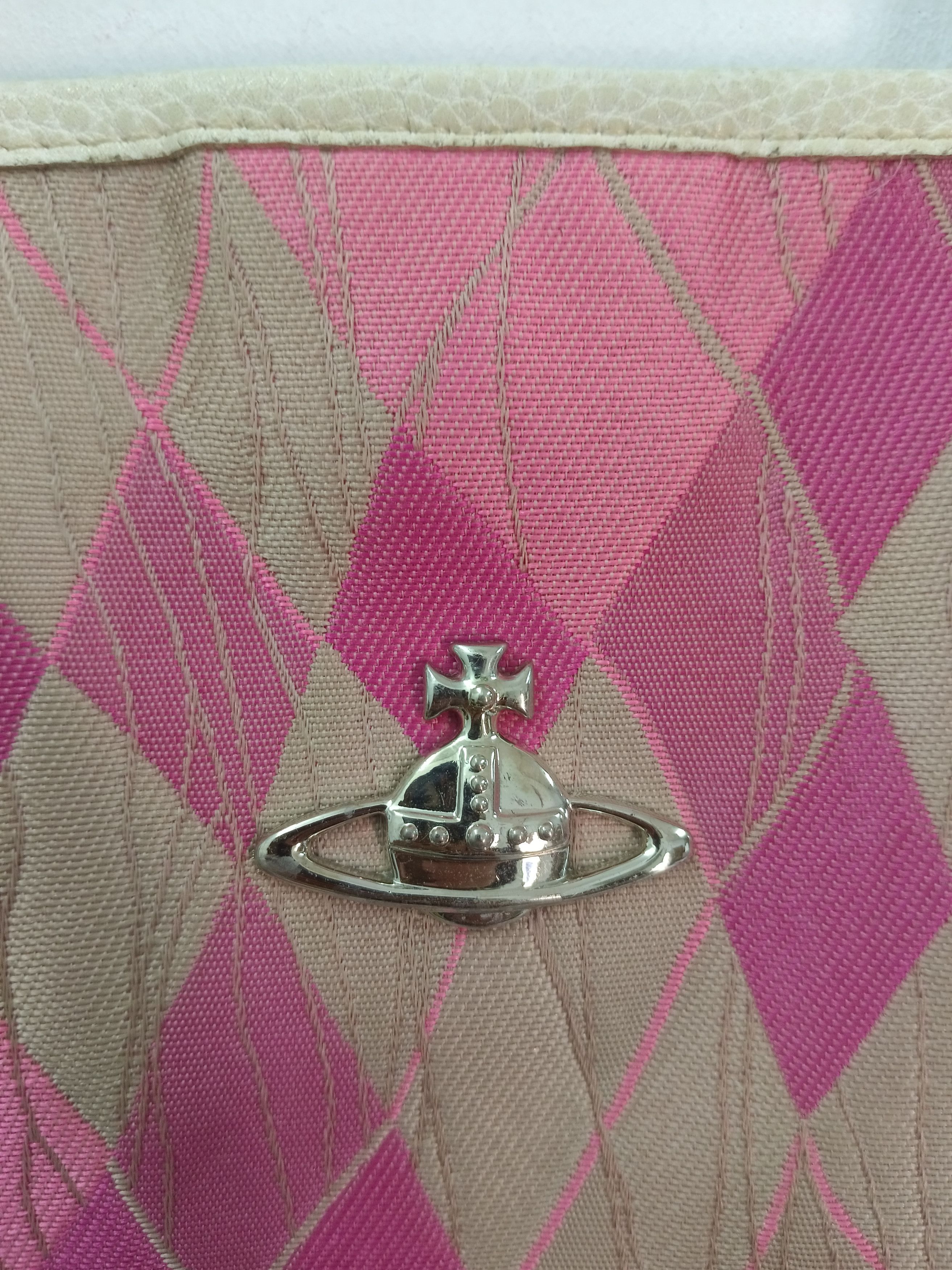Vivienne Westwood Vintage Vivienne Westwood Pink Argyle Canvas Tote Bag Size ONE SIZE - 12 Thumbnail