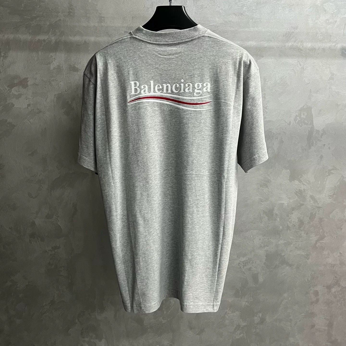 Balenciaga Gray Logo Print Short Sleeve T-shirt