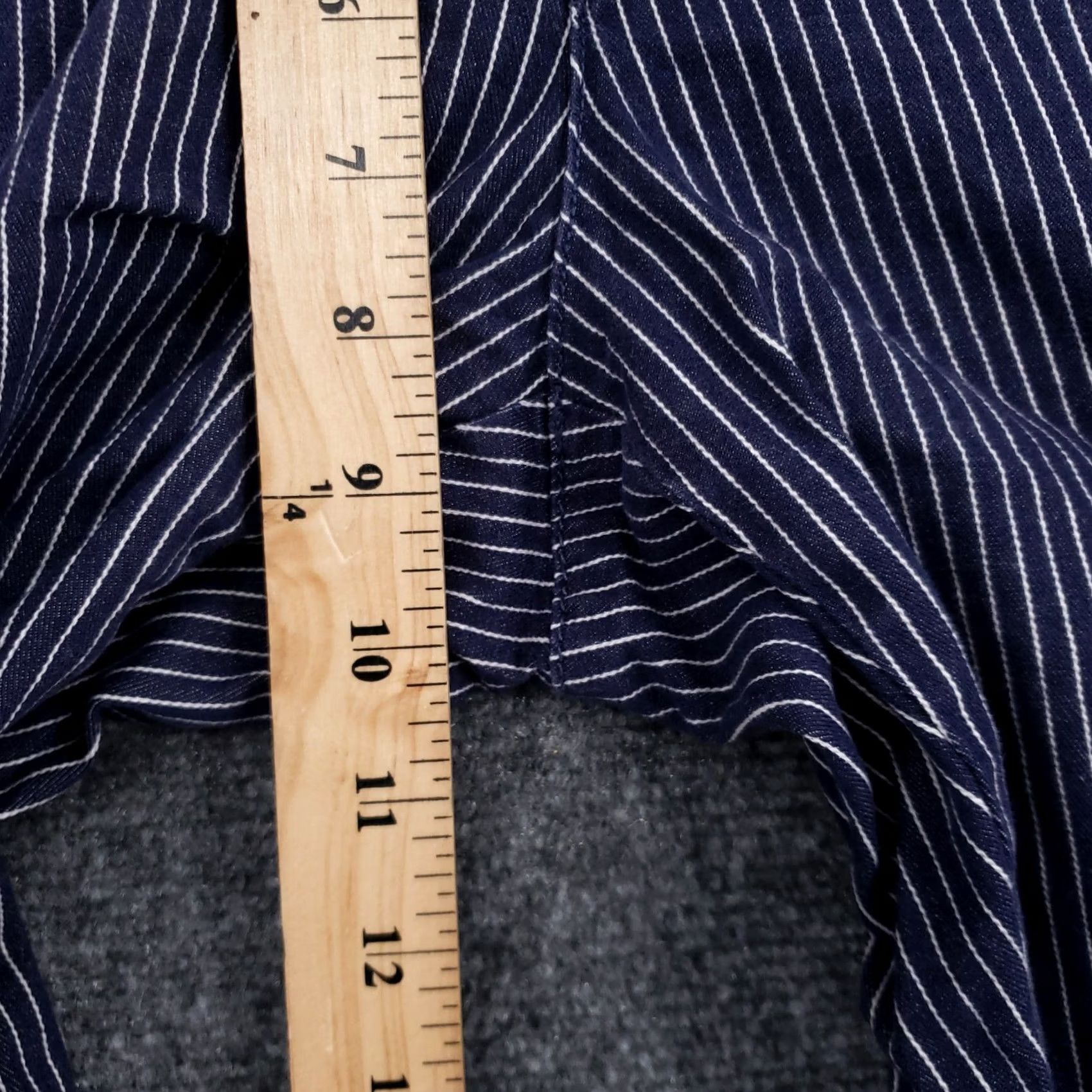 Dockers DOCKERS Pants Capri Blue White Striped Low Rise Straight Leg Zip Cotton Womens 4 Size 27" / US 4 / IT 40 - 6 Thumbnail