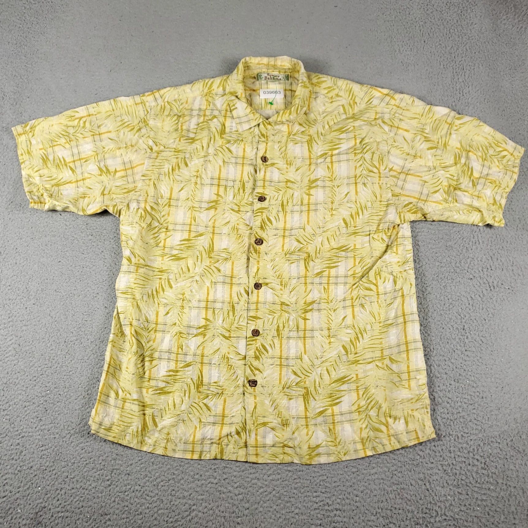 Tommy Bahama Tommy Bahama Hawaiian Shirt Mens Large Yellow Floral Button-Up Short Sleeve Size US L / EU 52-54 / 3 - 2 Thumbnail