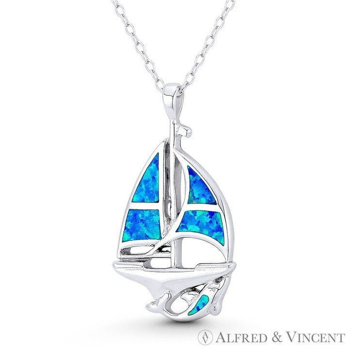 Other Longbow Sailboat Seafarer Charm Created Opal Pendant Size ONE SIZE - 1 Preview