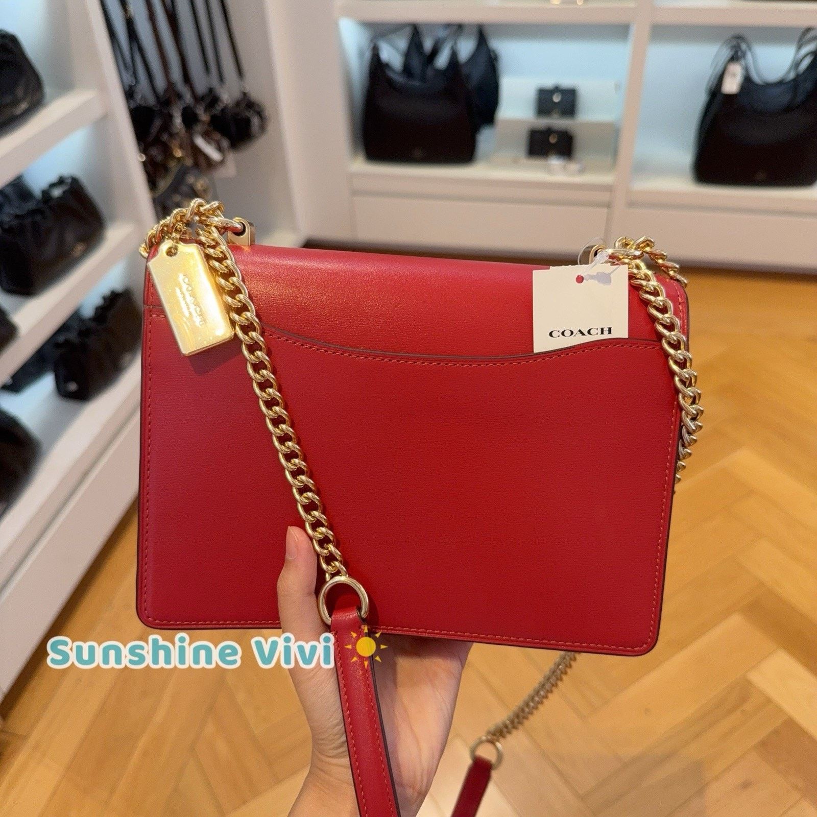 Coach NWT Coach Klare Crossbody Bag Leather CBI97 Gold/True Red Size ONE SIZE - 3 Thumbnail