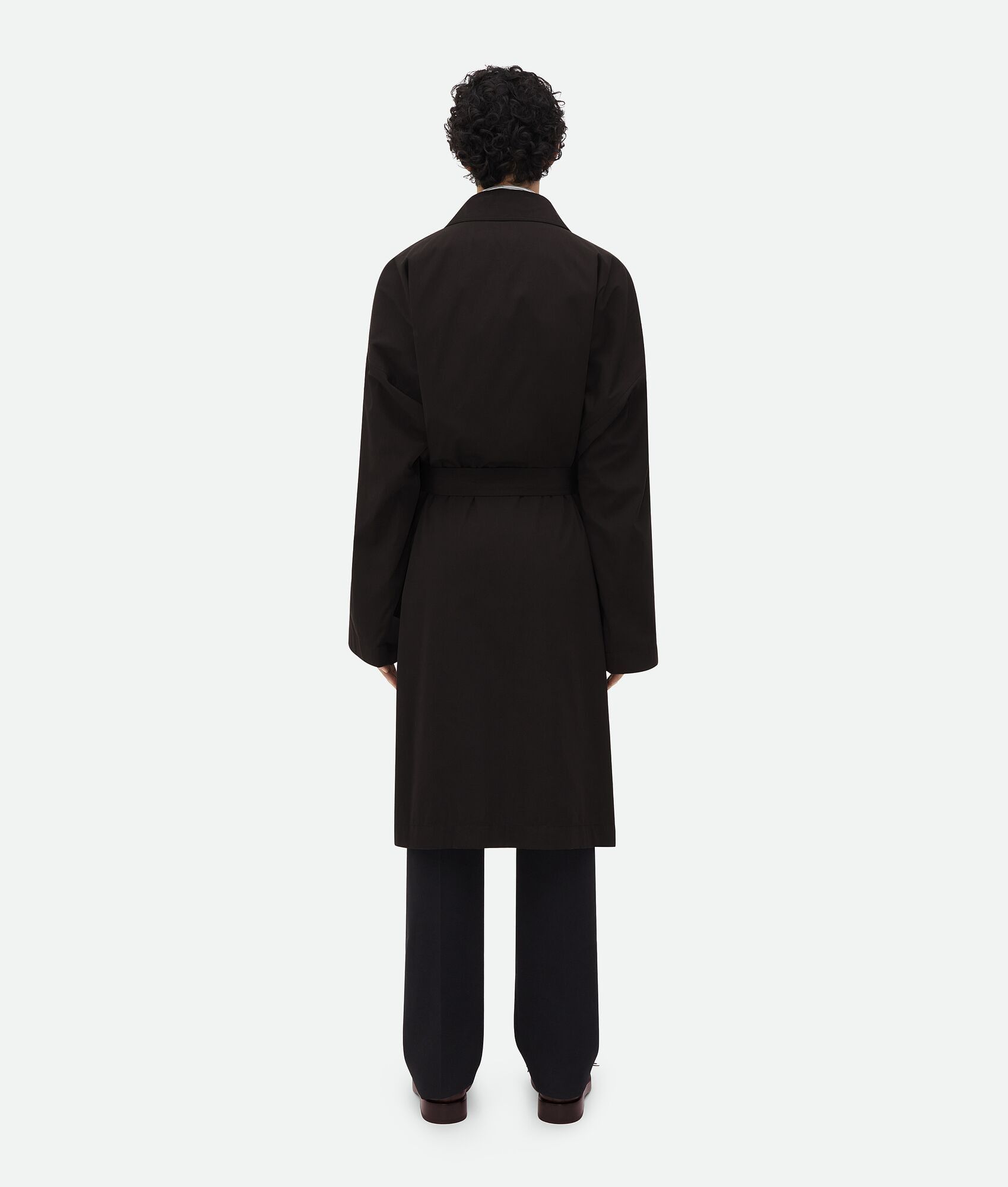 Bottega Veneta o1w1db10825 Cotton Silk Parka With Check Lining Off Black Size US L / EU 52-54 / 3 - 3 Thumbnail