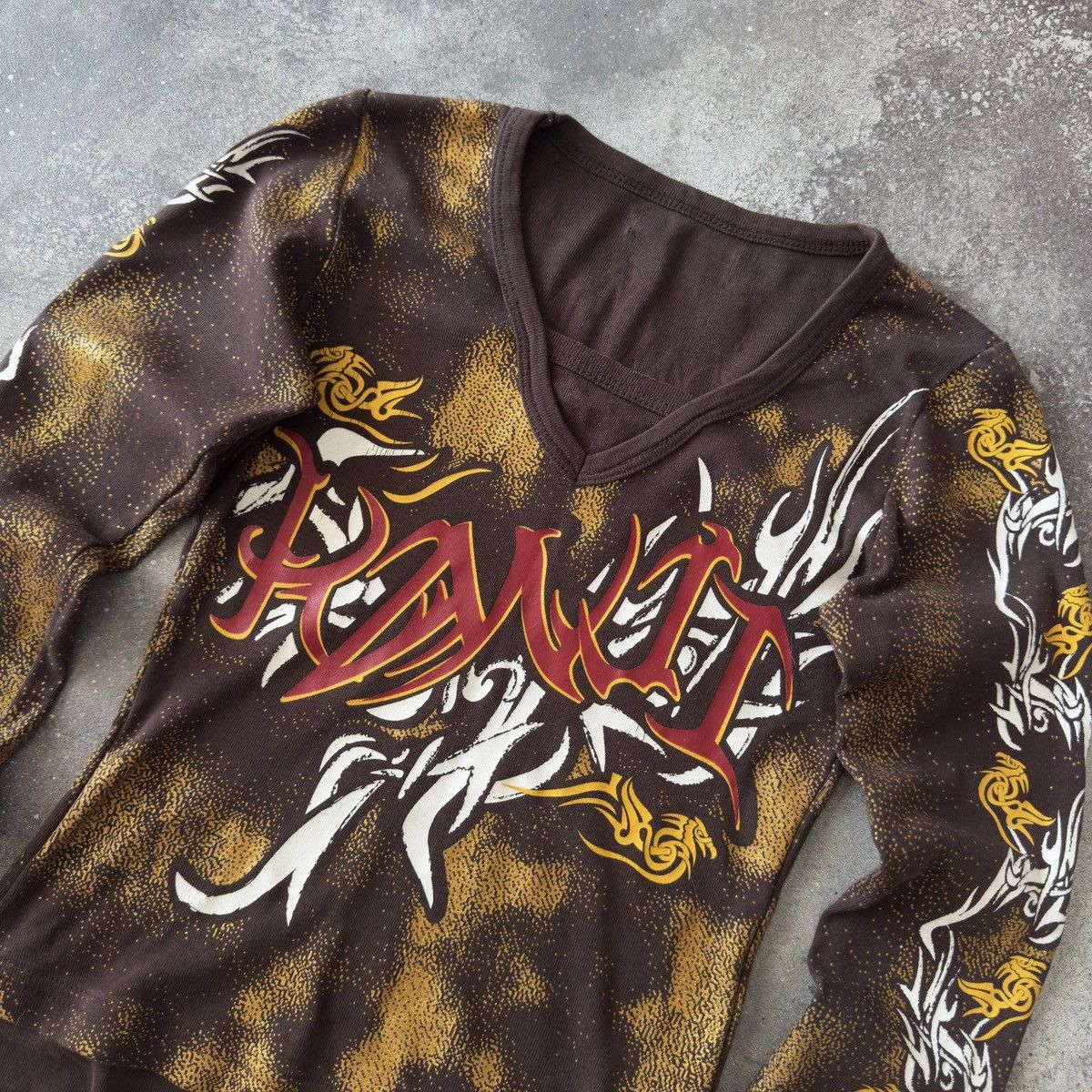 If Six Was Nine Opium Y2K Tribal Logo Vintage Japanese Style Long Sleeve Top Size S / US 4 / IT 40 - 3 Thumbnail