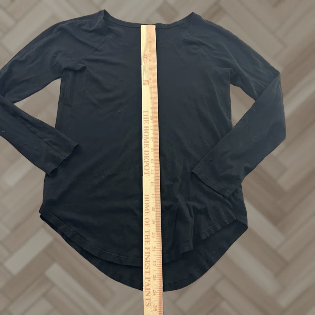 Lululemon Lululemon Classic Fit Long Sleeve Cotton Blend Top Women's 2 | 4 Black Shirt T-Shirt Activewear 4 Women Size S / US 4 / IT 40 - 1 Thumbnail