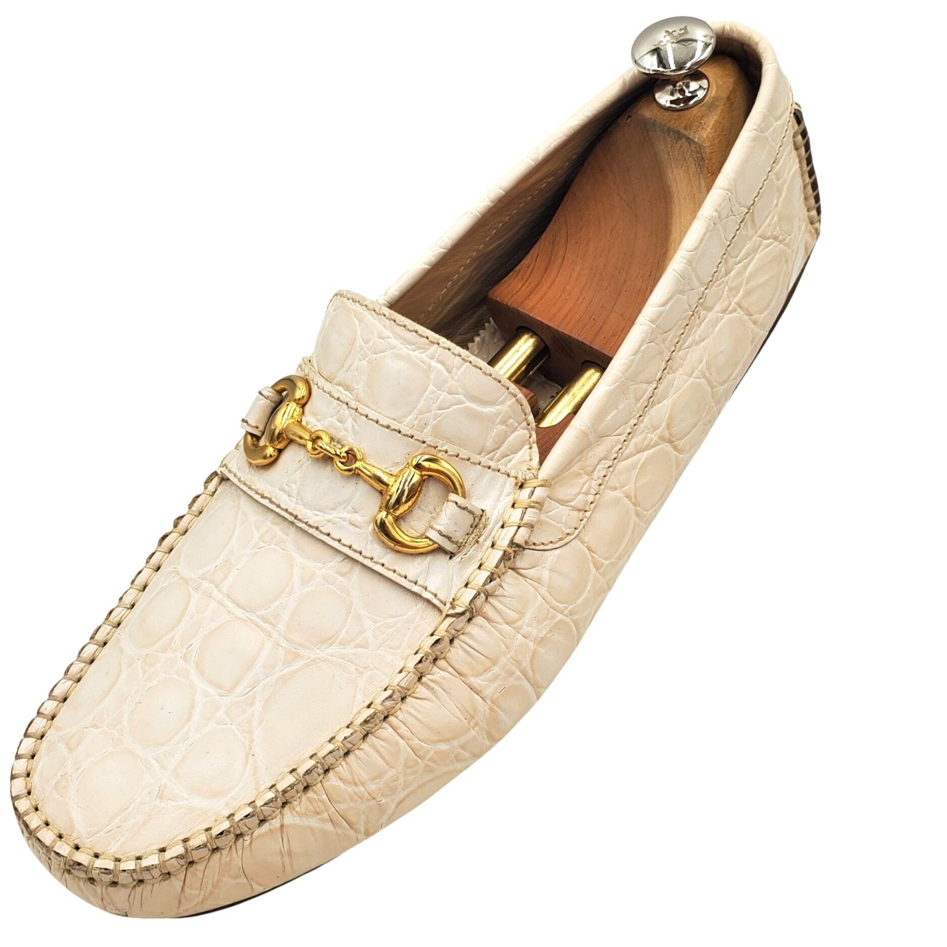 Aldo Brue Aldo Brue Men size 11 Beige Crocodile Embossed Leather Drivi Size US 11 / EU 44 - 6 Thumbnail