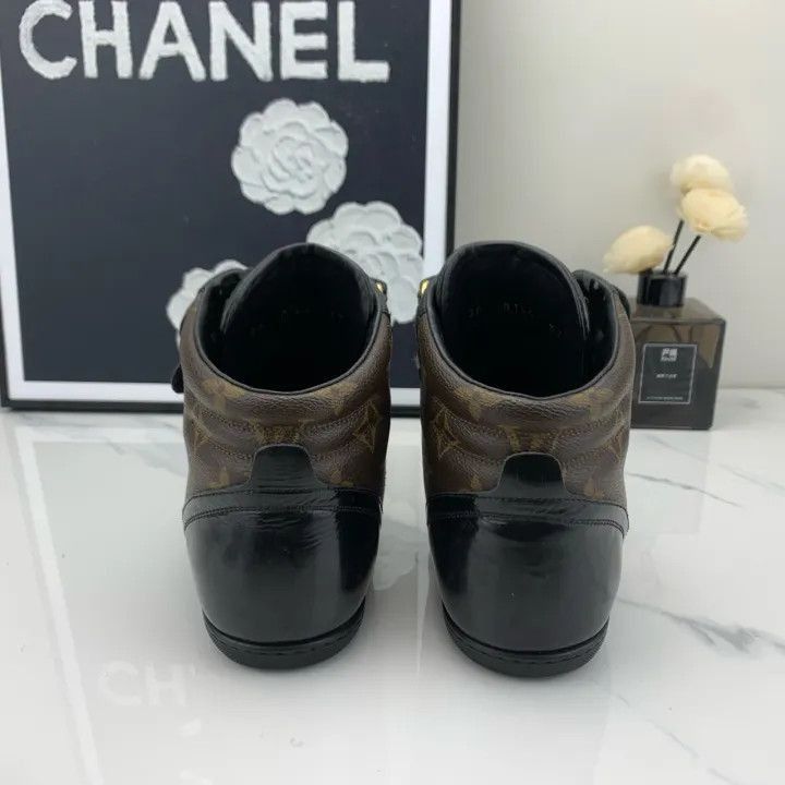 Louis Vuitton Louis Vuitton Black Logo High-Top Sneakers -2508 Size US 6.5 / EU 39-40 - 2 Thumbnail