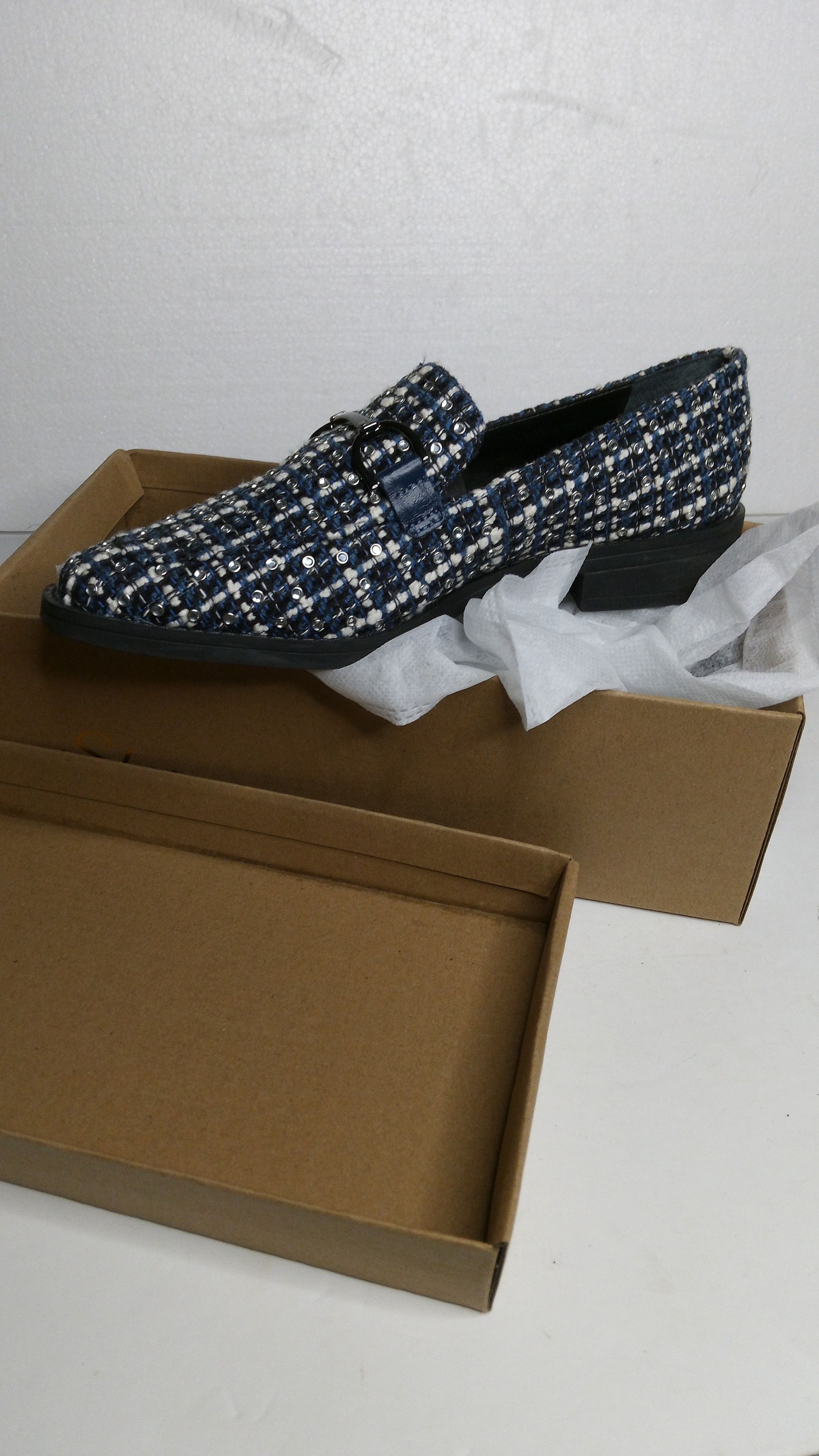 Other Jorge Bischoff Elegant Blue /White Tweed Loafers Size US 5 / IT 35 - 10 Thumbnail