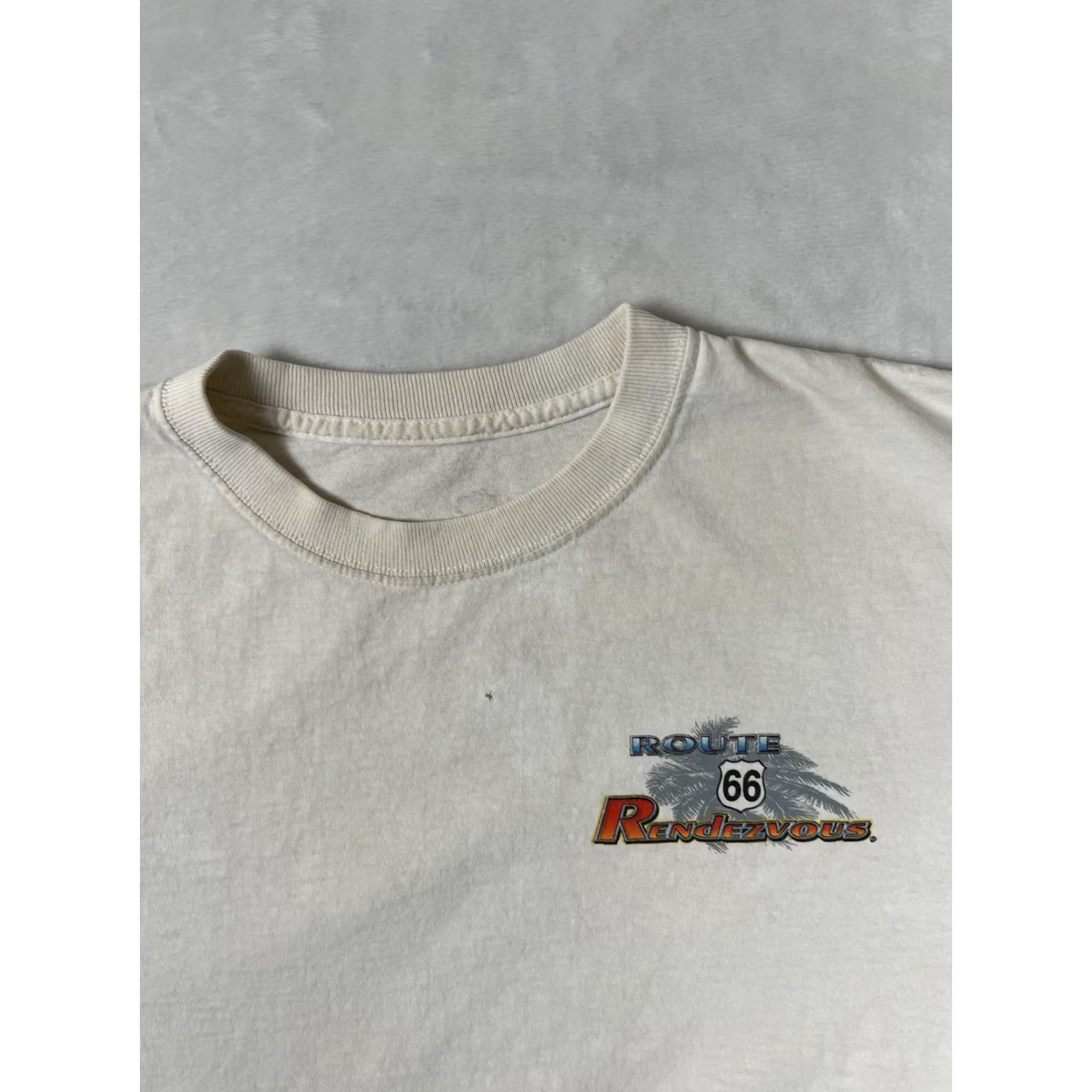 Vintage VINTAGE Route 66 Rendezvous Bel Air Hot Rod T-Shirt Mens Large White California Size US L / EU 52-54 / 3 - 4 Thumbnail