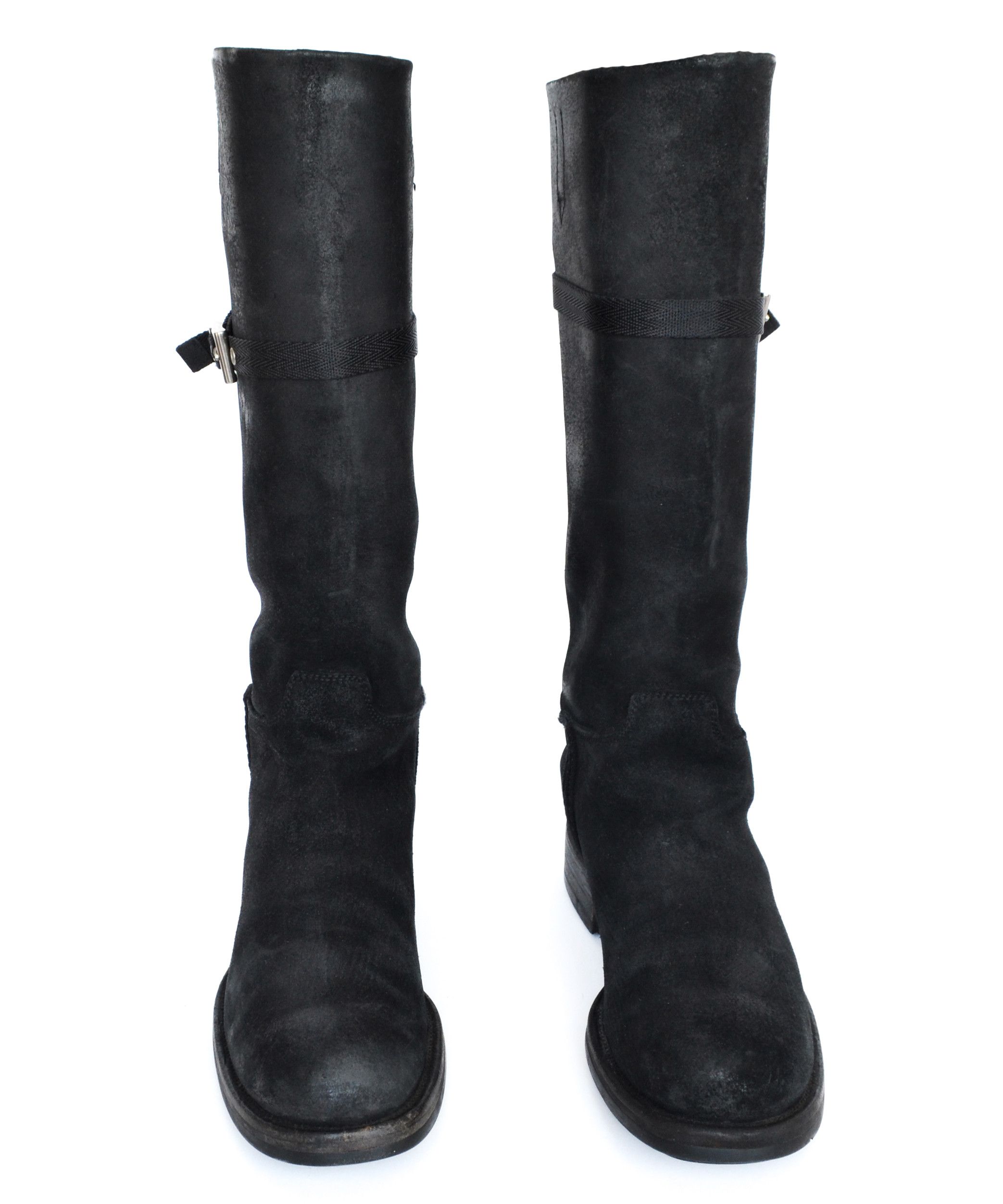 Prada PRADA Boots Black Aged Leather Buckle Riding Size 36 Size US 6 / IT 36 - 3 Thumbnail
