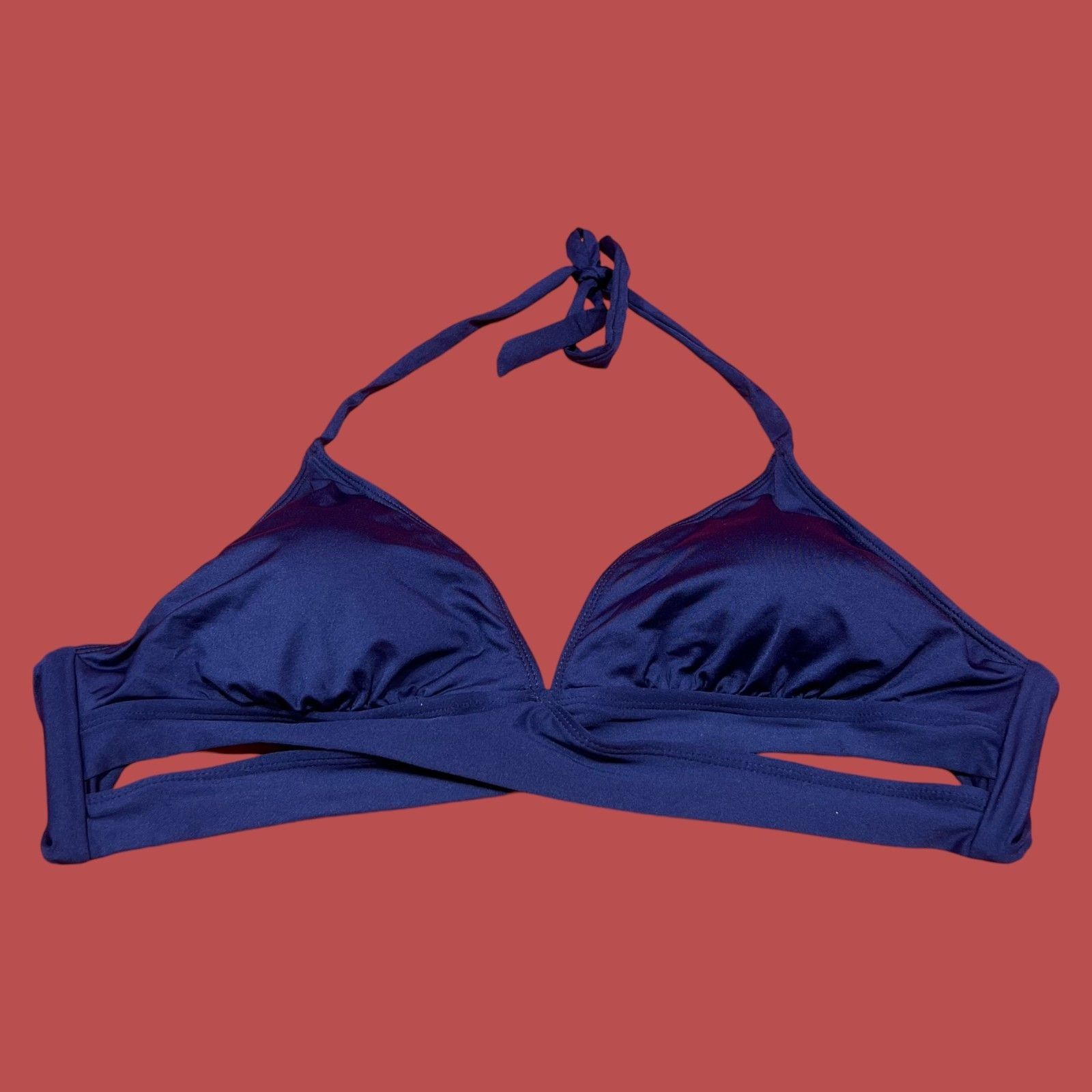 Other Shade & Shore-Women's Triangle Bralette Faux Wrap Halter Bik Size ONE SIZE - 3 Thumbnail