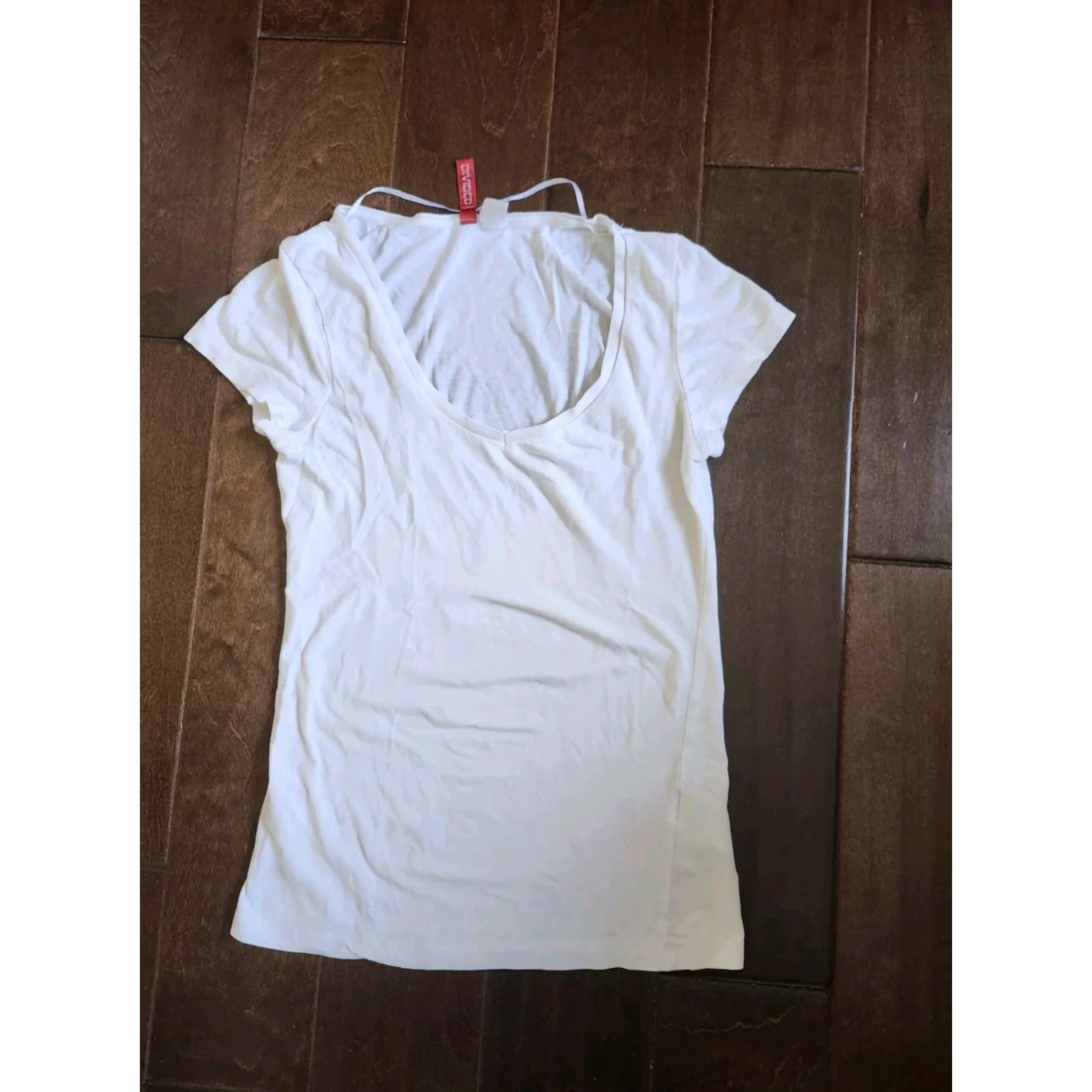H&M Divided Women's White Top T-Shirt - Size 2 - Cotton Spandex Lightweight Breathable Casual Shirt Womens Size XS / US 0-2 / IT 36-38 - 2 Thumbnail