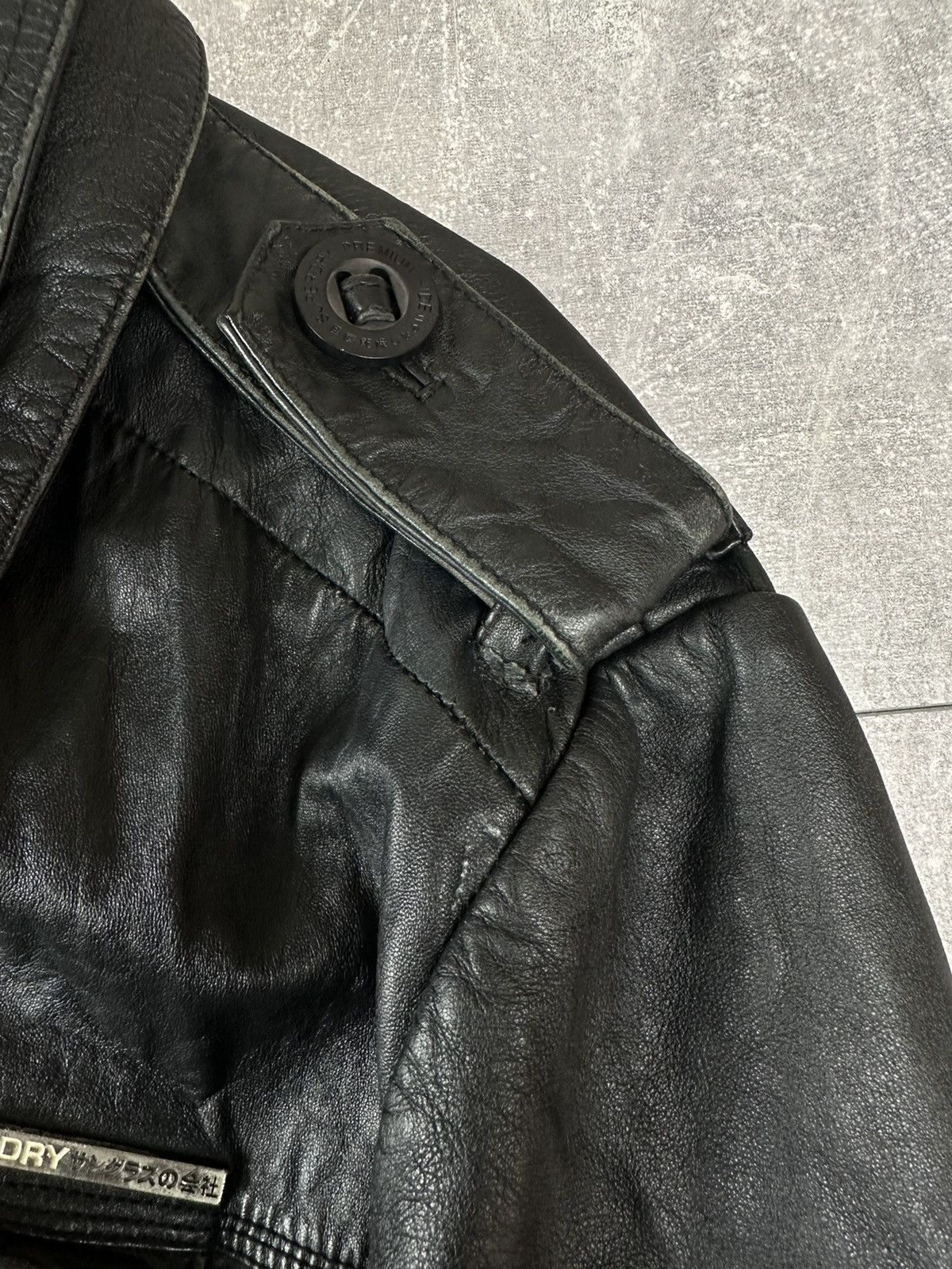 Superdry Super Dry Brad Cowhide Leather Zip Up Bomber Jacket Size US L / EU 52-54 / 3 - 7 Thumbnail