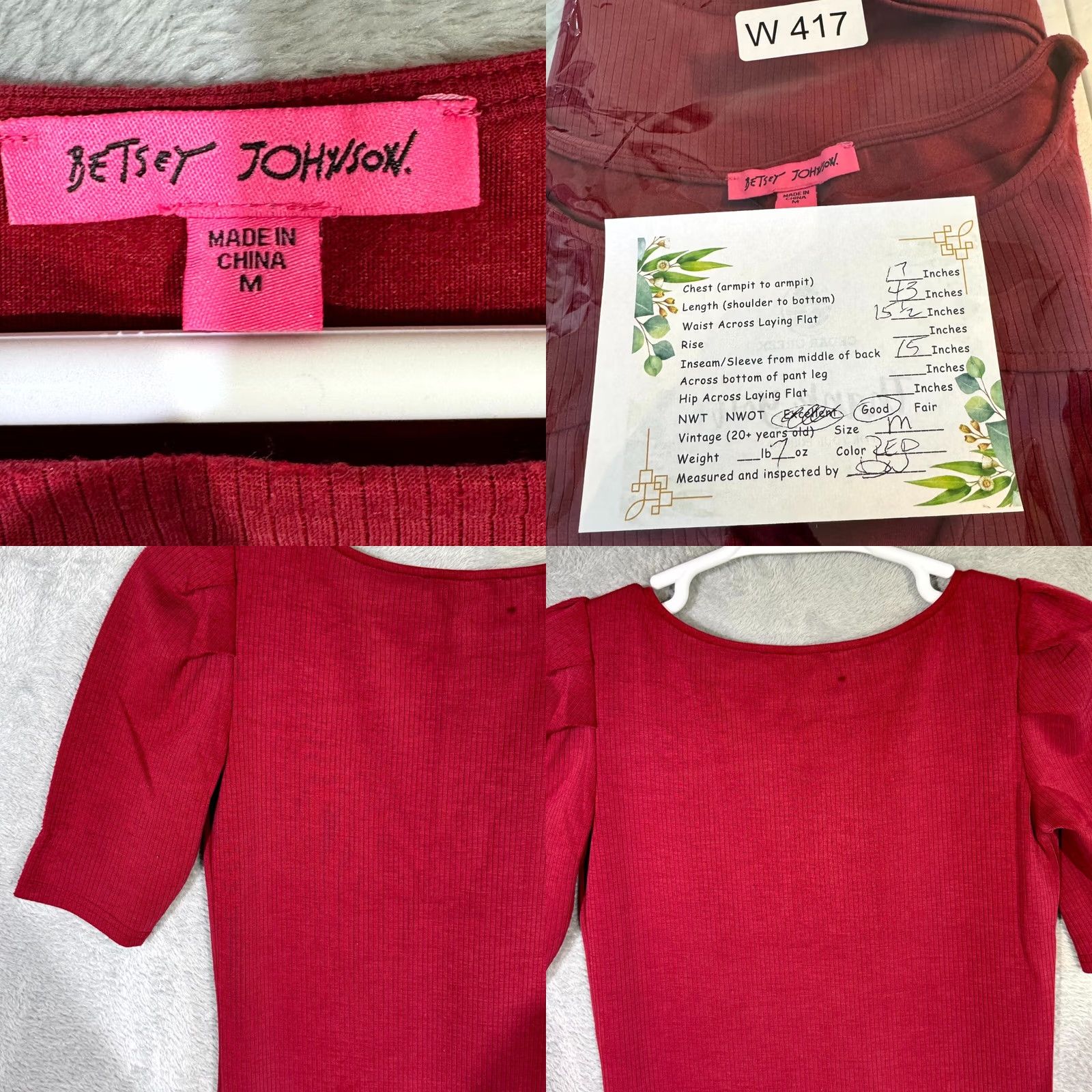 Betsey Johnson Betsey Johnson Bodycon Dress Womens Maroon Ribbed Short Sleeve Pullover Medium Fit / Fitted Dress Size 32" / US 10 / IT 46 - 8 Thumbnail