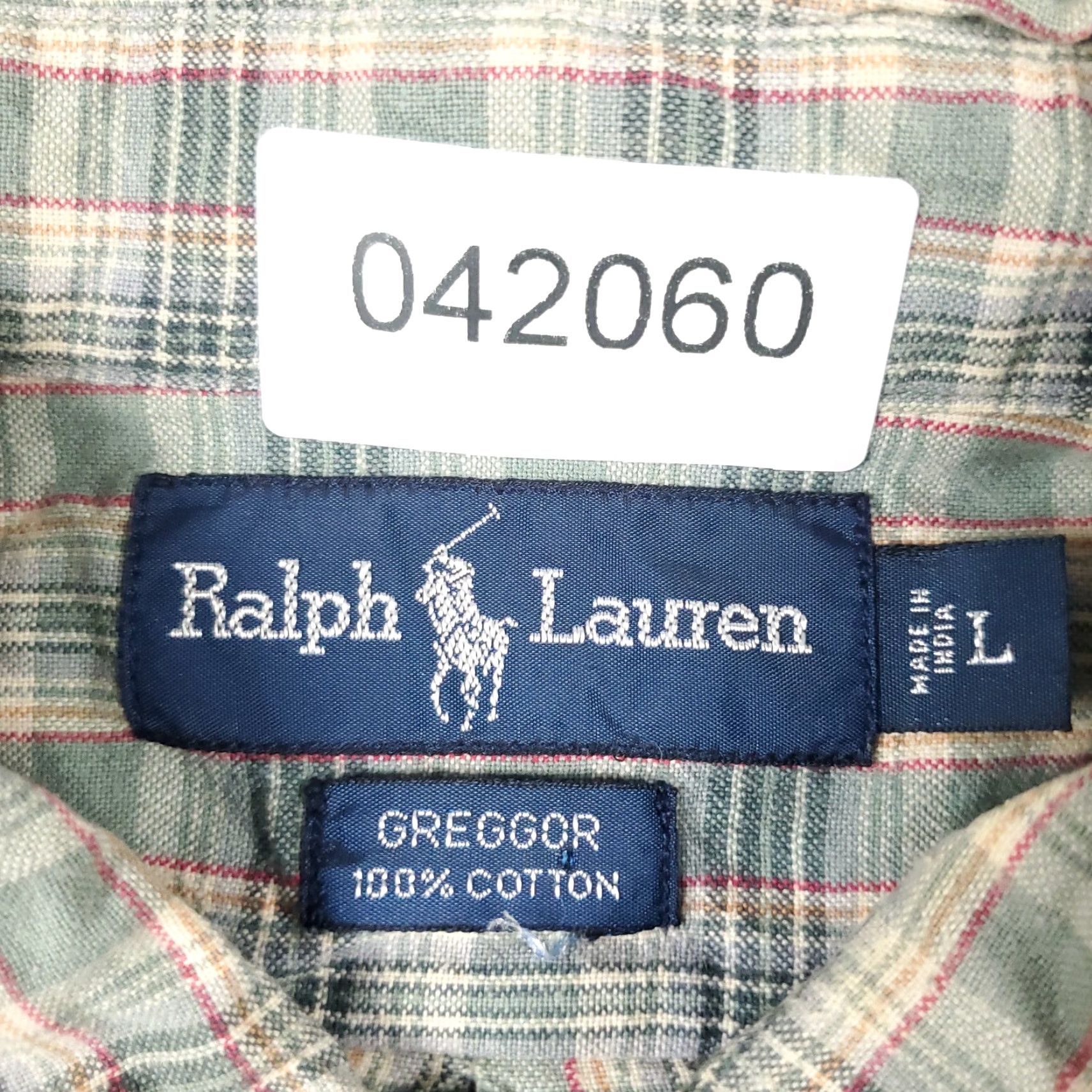 Ralph Lauren Ralph Lauren Shirt Mens Large Green Beige Plaid Pony Button Up Long Sleeve Size US L / EU 52-54 / 3 - 7 Thumbnail