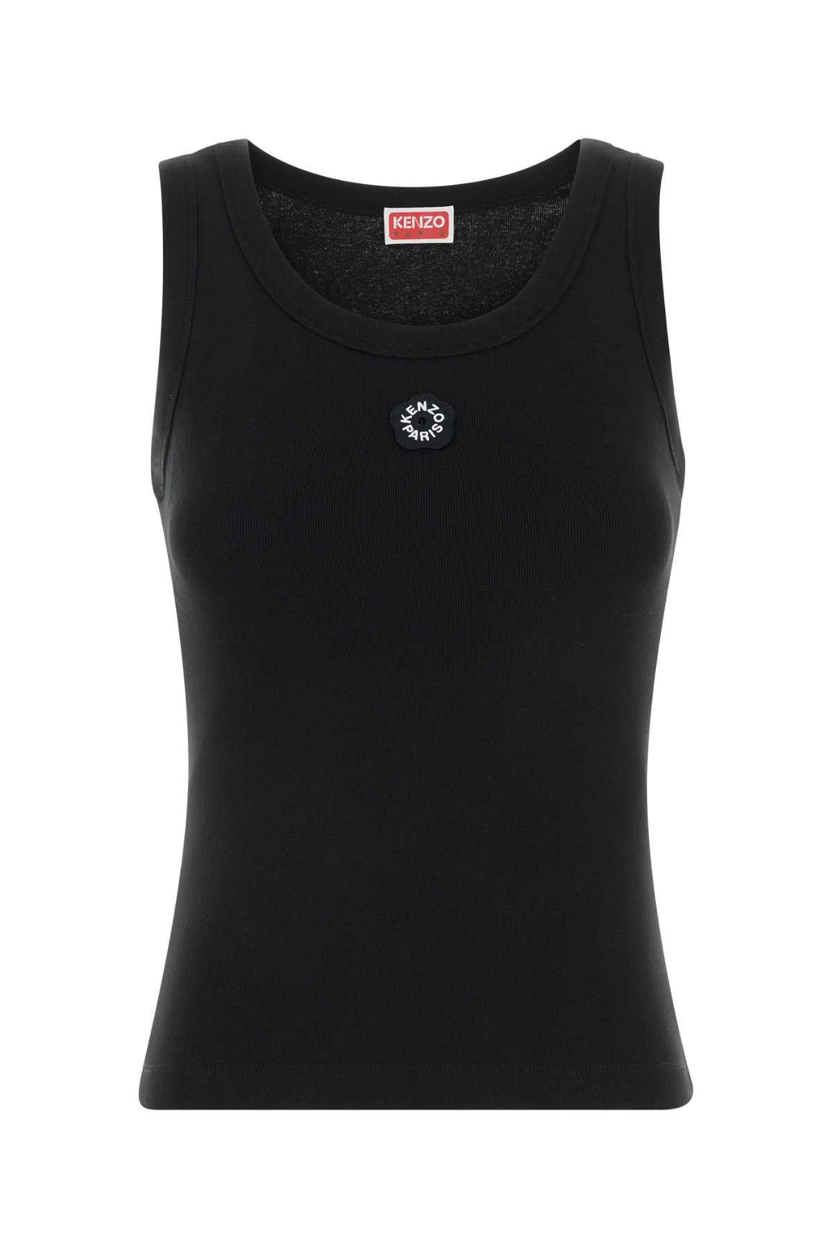 Kenzo Black Stretch Cotton Tank Top Size M / US 6-8 / IT 42-44 - 1 Thumbnail