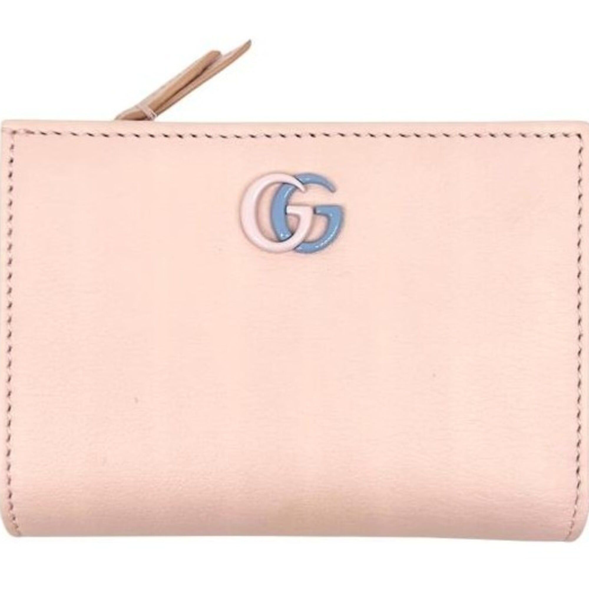 Gucci GUCCI Compact Wallet Double G Leather Pink Blue 790063 Bi-fold Mini Women's Size ONE SIZE - 1 Thumbnail