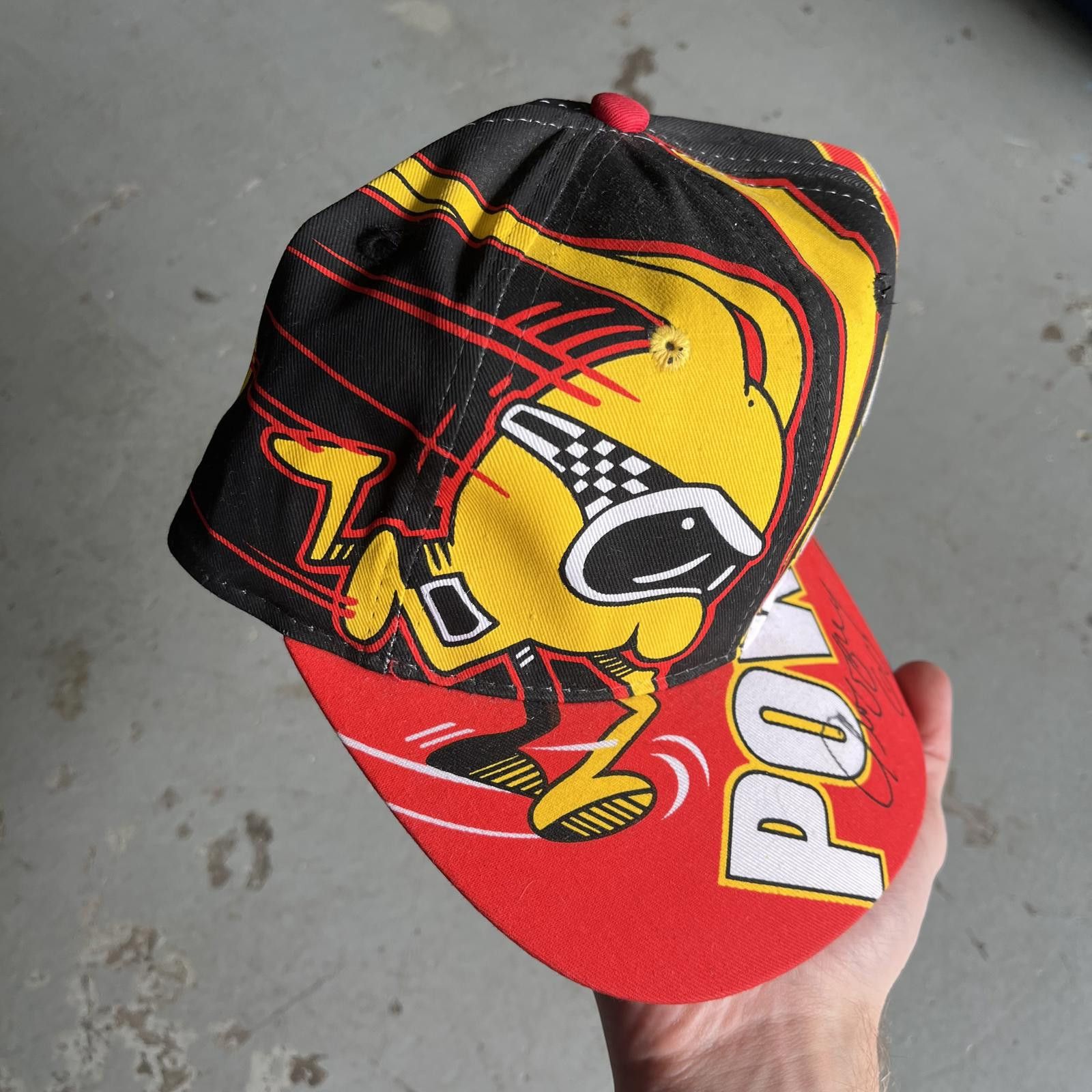NASCAR × Vintage Vintage 90s Geoffrey Bodine Signed Power Team NASCAR AOP Hat Size ONE SIZE - 2 Thumbnail