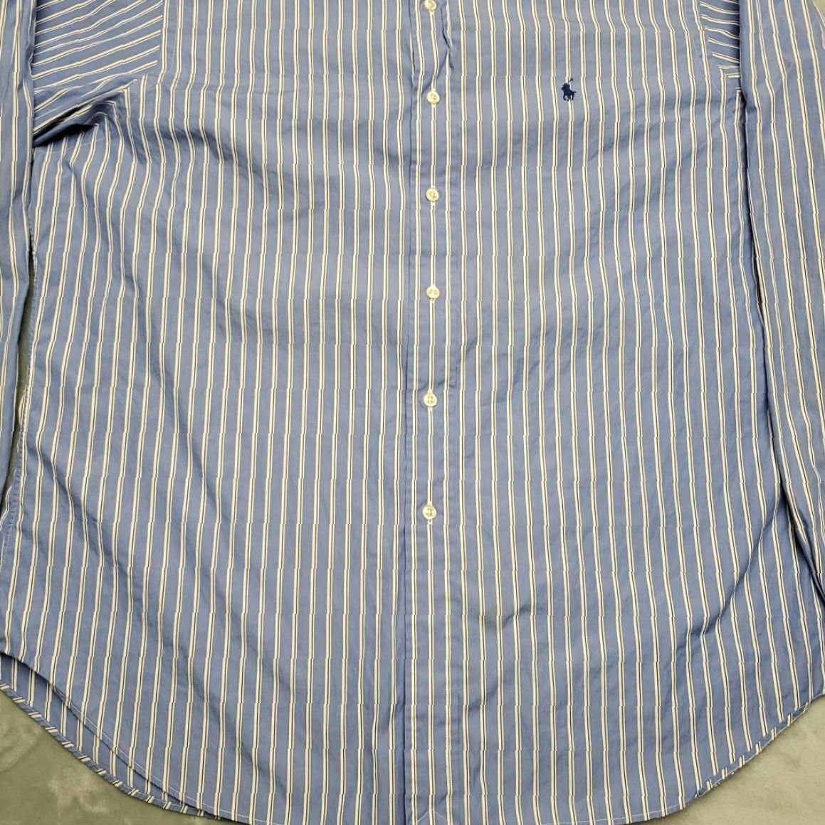 Ralph Lauren VINTAGE Ralph Lauren Shirt Mens 17 Blue Striped Long Sleeve Classic Pony Casual Size US L / EU 52-54 / 3 - 2 Thumbnail