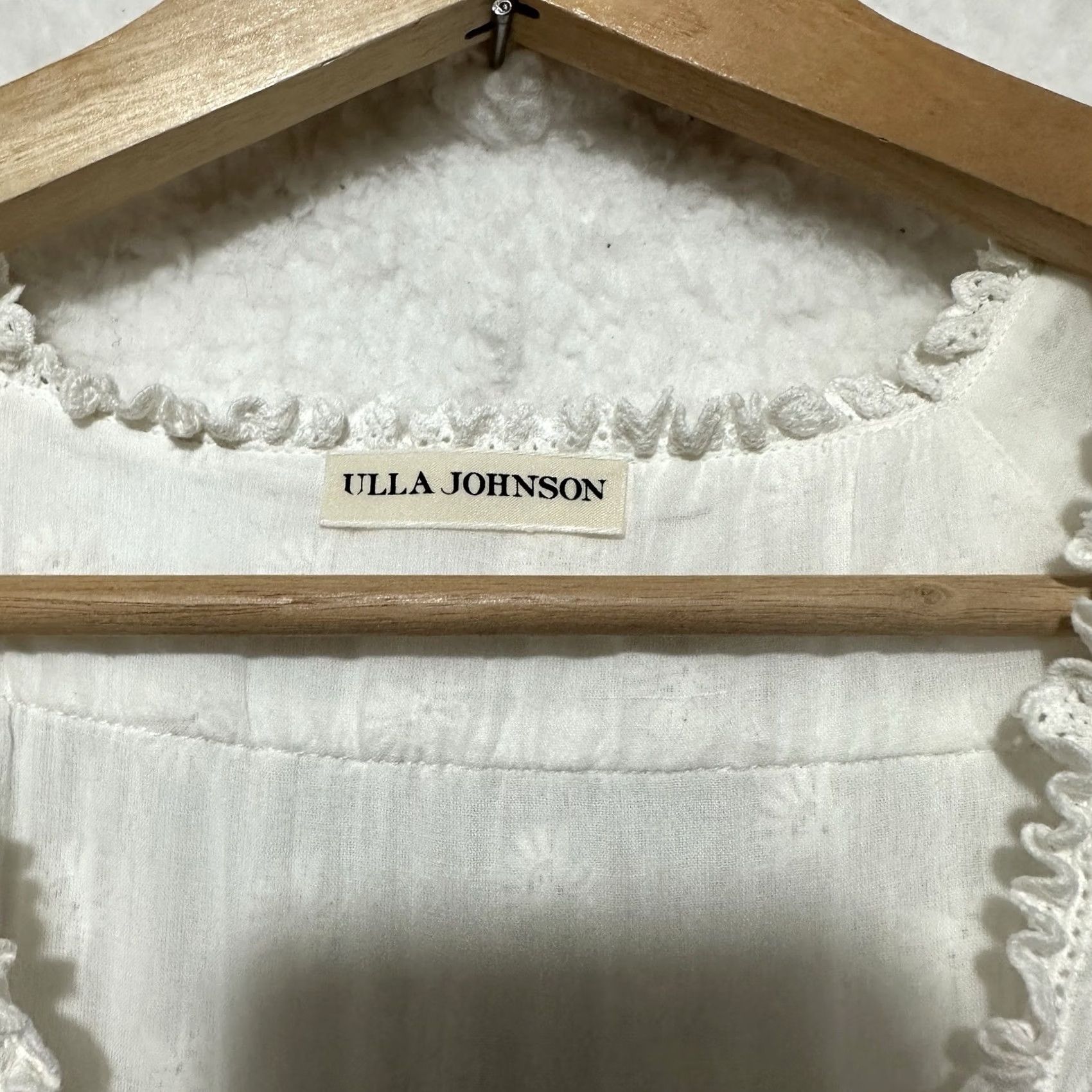 Ulla Johnson Ulla Johnson Marjorie Eyelet Ruffle White Cotton Dress Size 6 Blanc Lace Cotton Size M / US 6-8 / IT 42-44 - 4 Thumbnail