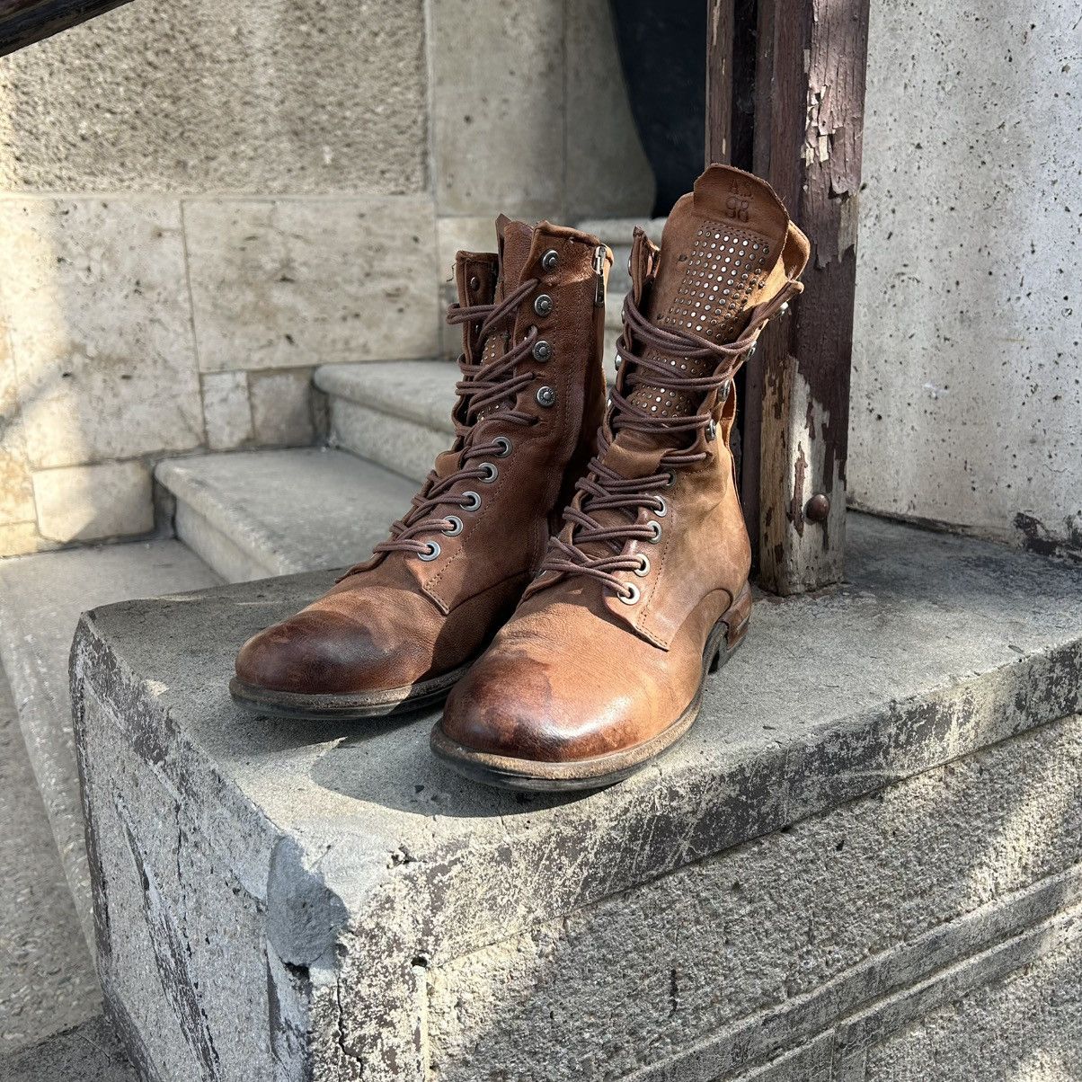 A.S.98 A.S 98 Avantgarde Leather Combat Boots Rick Owens Style 38 Size US 8 / IT 38 - 3 Thumbnail