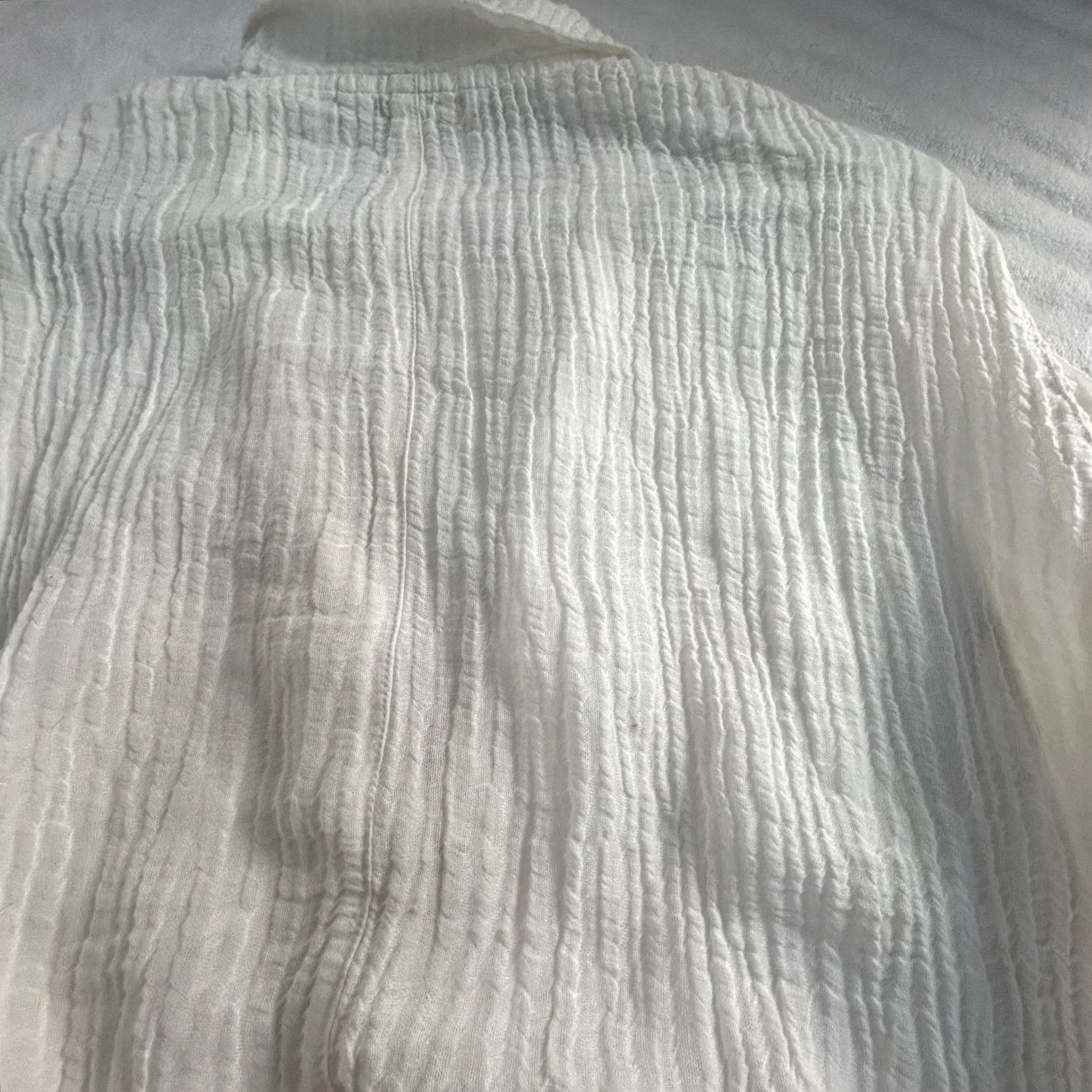 Vintage Kleen Womens Button Down Long Sleeve Shirt XL Lightweight Gauze Ramie Cotton White - Casual Classic Button-Down, Basic, Regular Fit Womens Size XL / US 12-14 / IT 48-50 - 3 Thumbnail