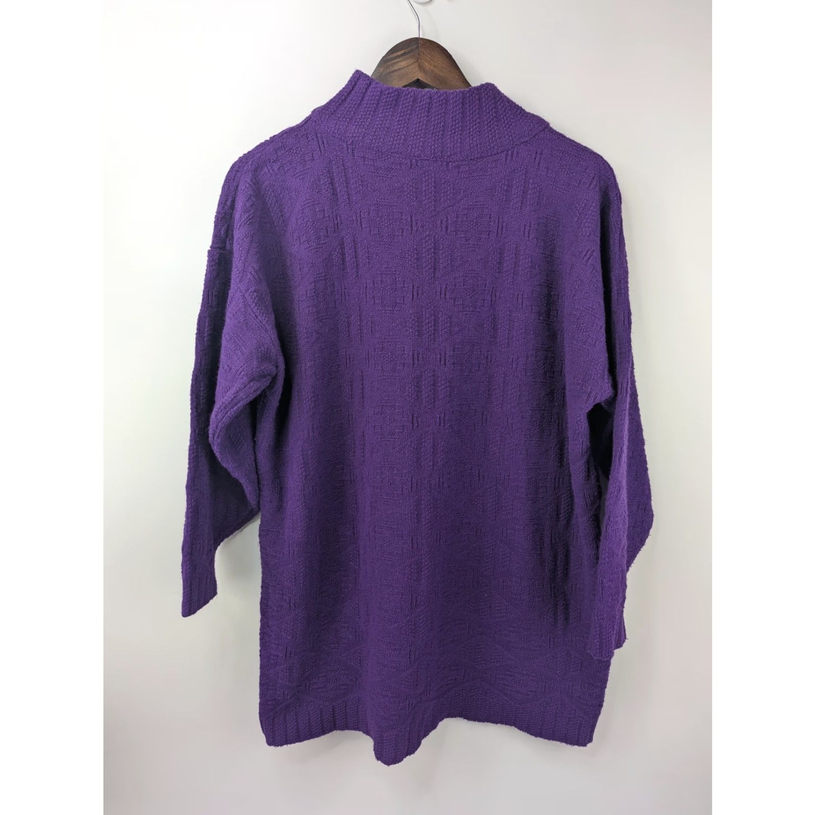 Etro VINTAGE Spunky Knit Sweater Purple Women's Large 80s 90s USA Retro Pullover Knit Sweatshirt pullover Dolman Crew Neck 100% Acrylic M Size L / US 10 / IT 46 - 4 Thumbnail
