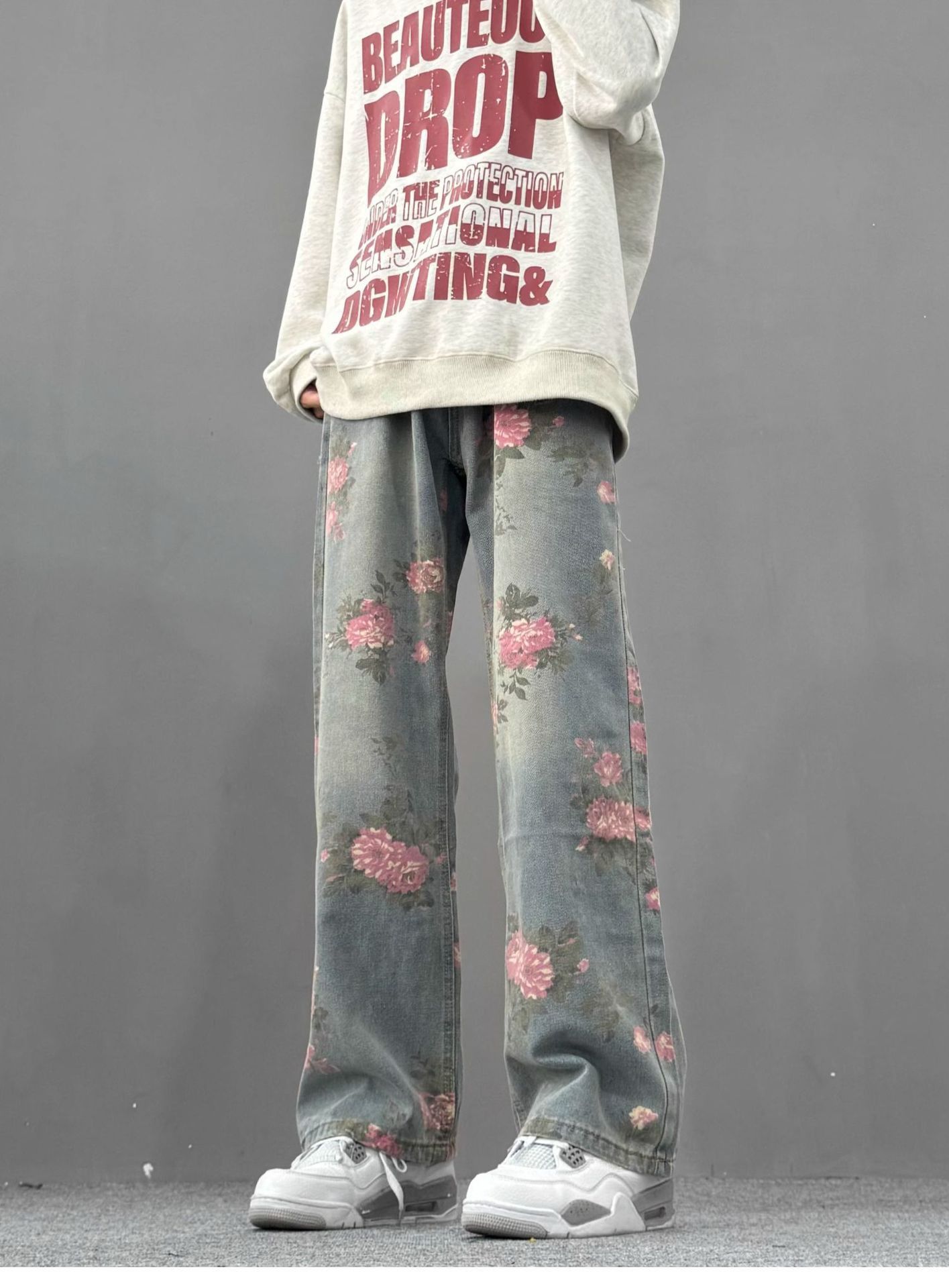 Japanese Brand Men's American street scimitar floral jacquard bootcut jeans Size US 32 / EU 48 - 5 Thumbnail