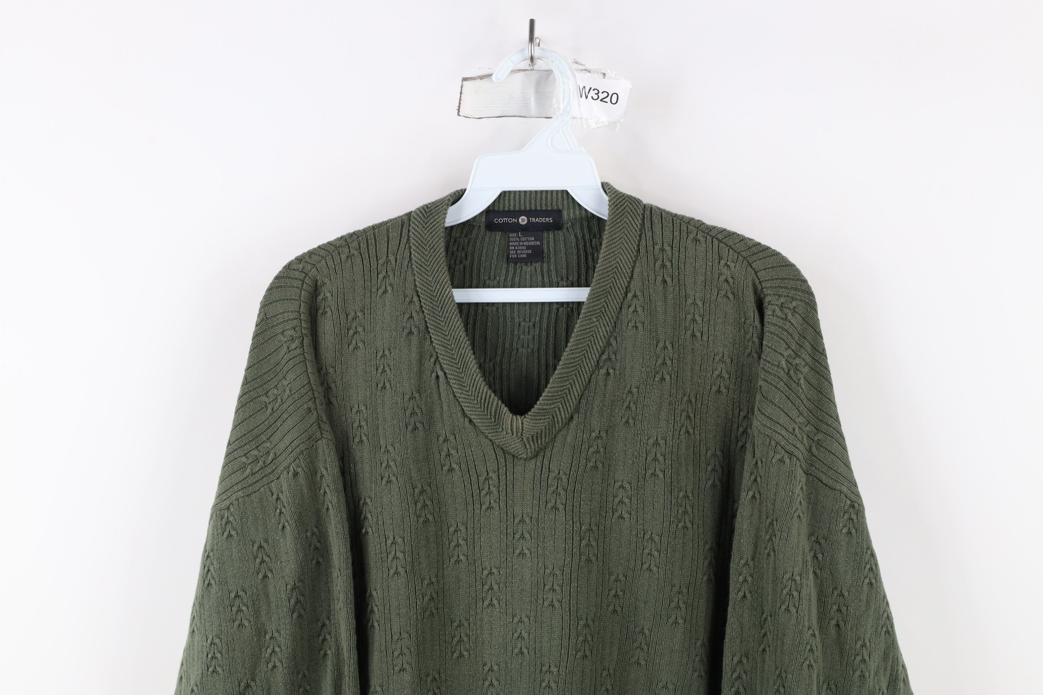 Vintage Vintage 90s Streetwear Cotton Ribbed Knit V-Neck Sweater Size US L / EU 52-54 / 3 - 2 Thumbnail