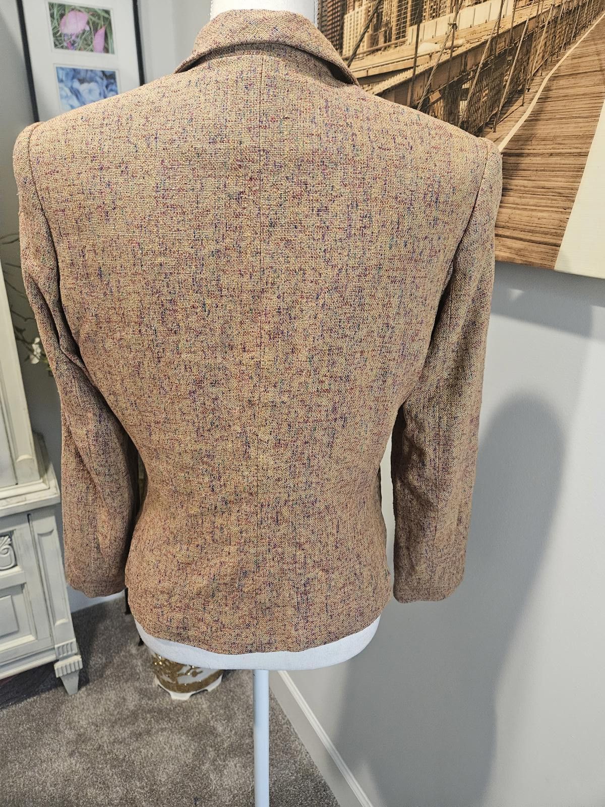 Designer 100% Silk Doncaster Zip-Up Blazer Jacket Size S / US 4 / IT 40 - 3 Thumbnail
