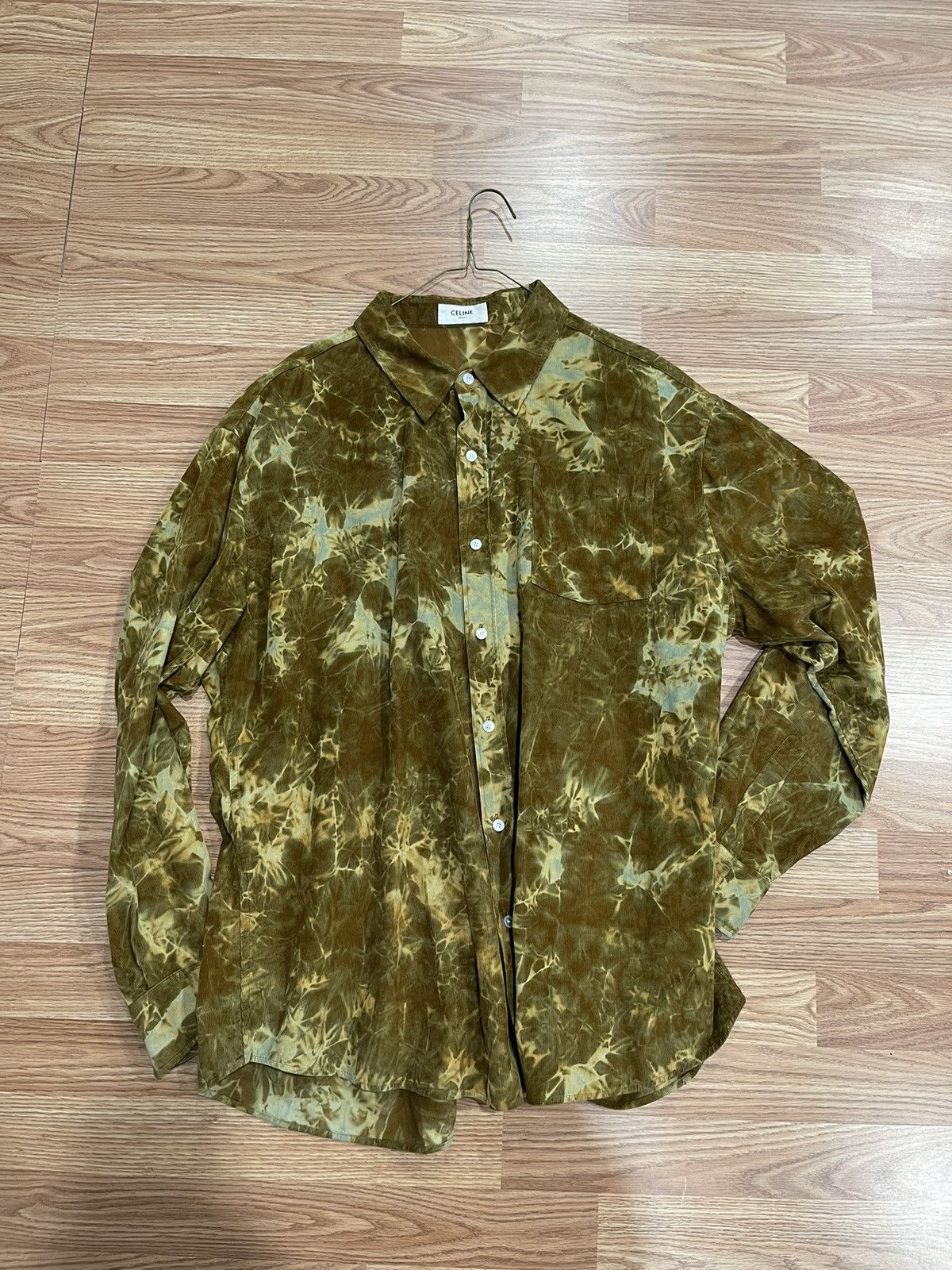 Micro cord tie dye button up