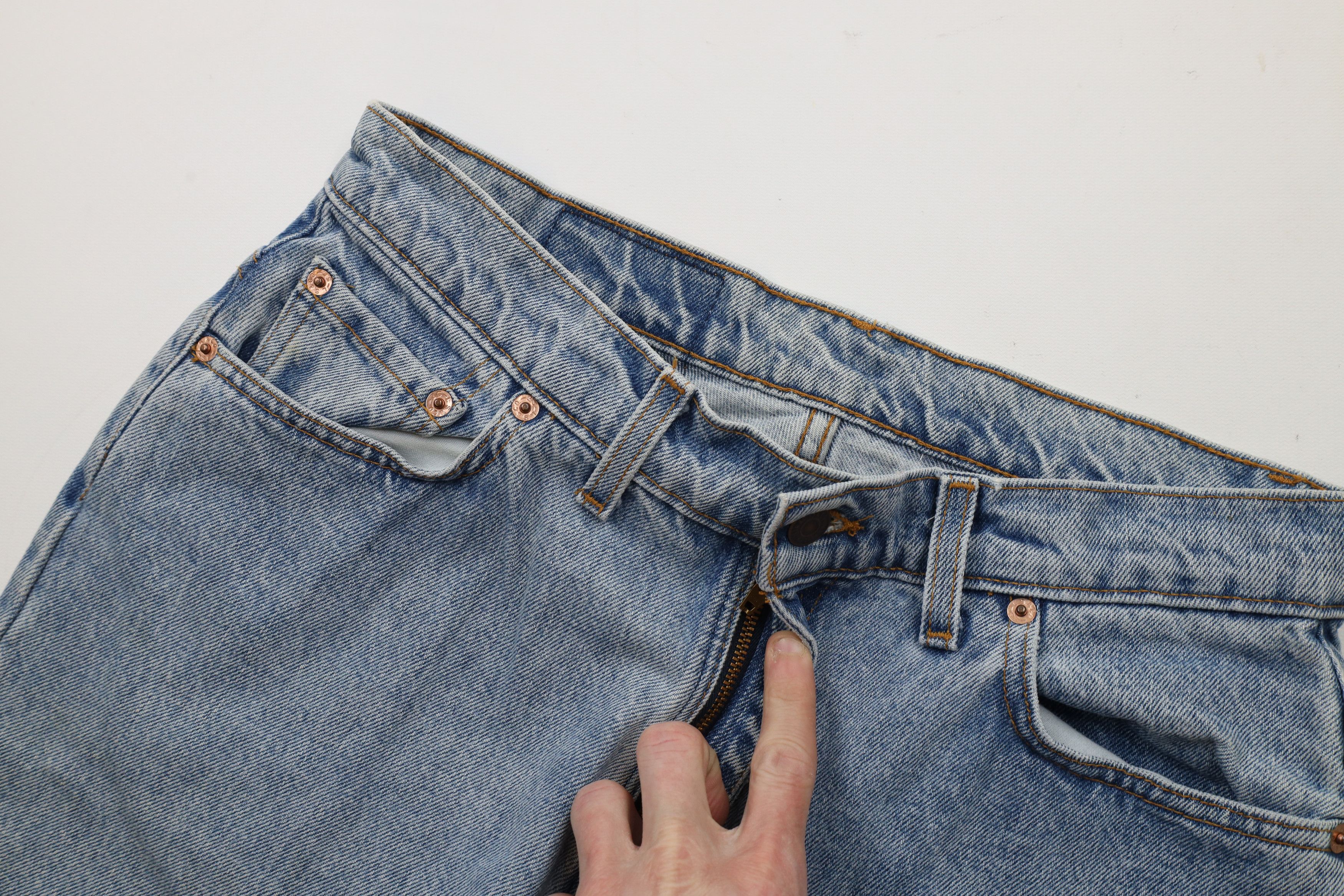 Levi's × Vintage Vintage 90s Levis 521 Tapered Fit Leg Denim Jeans Blue Size 32" / US 10 / IT 46 - 7 Thumbnail