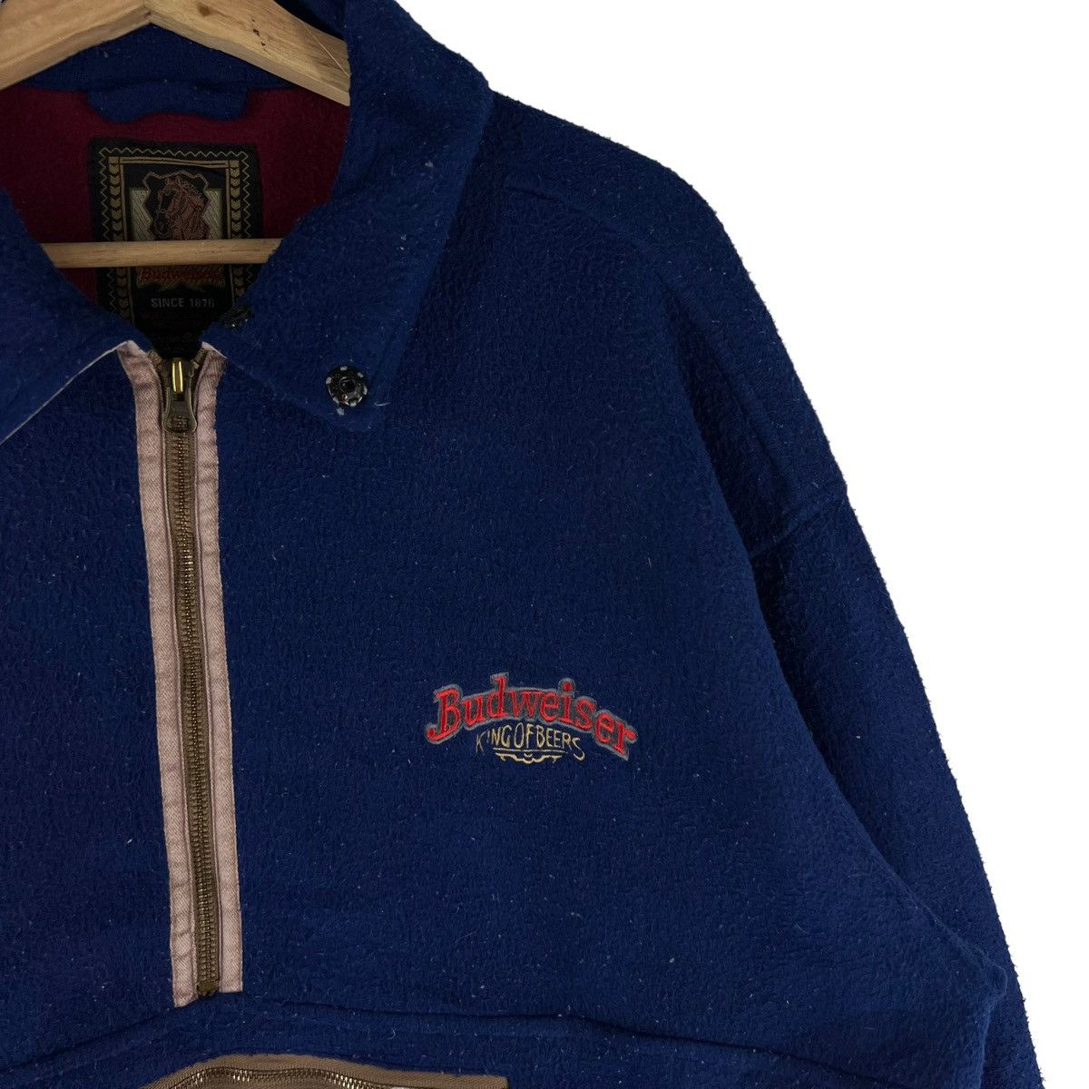 Budweiser 🔥VINTAGE FLEECE JACKET ANORAK PULL OVER BUDWEISER BEER Size US L / EU 52-54 / 3 - 3 Thumbnail