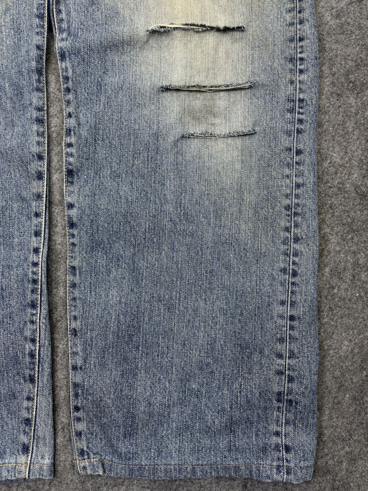 Edwin 💥Thrashed💥Vtg Edwin 445 Loose Heavy Distressed Denim F942 Size US 36 / EU 52 - 7 Thumbnail