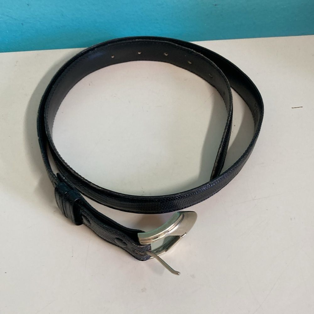 JH Design Jeff Deegan Designs Vintage Black Lizard Belt Mens Size 34 Size 34 - 7 Thumbnail