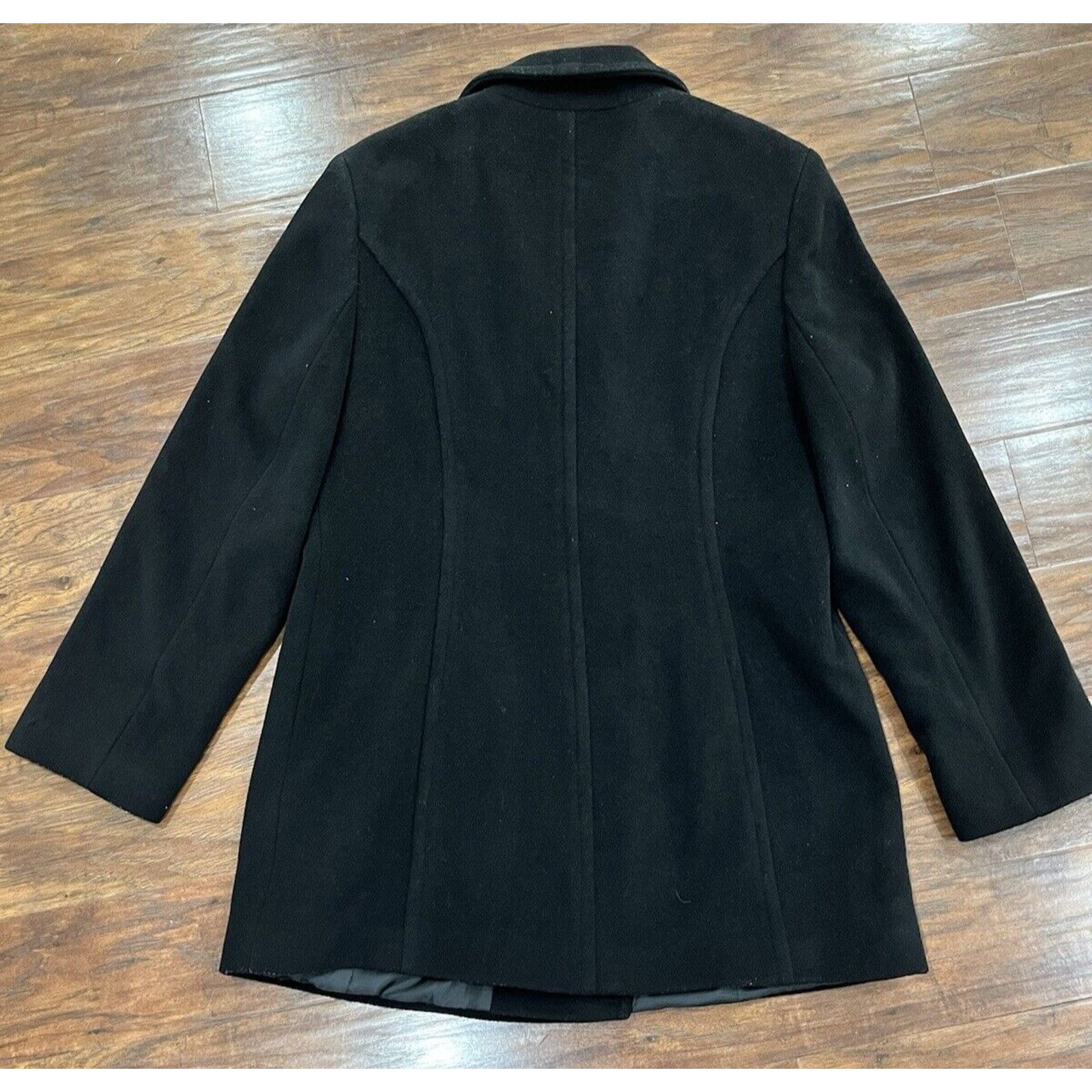 Other Vintage Marvin Richards BLACK Peacoat - Women's Size Large Size L / US 10 / IT 46 - 2 Thumbnail