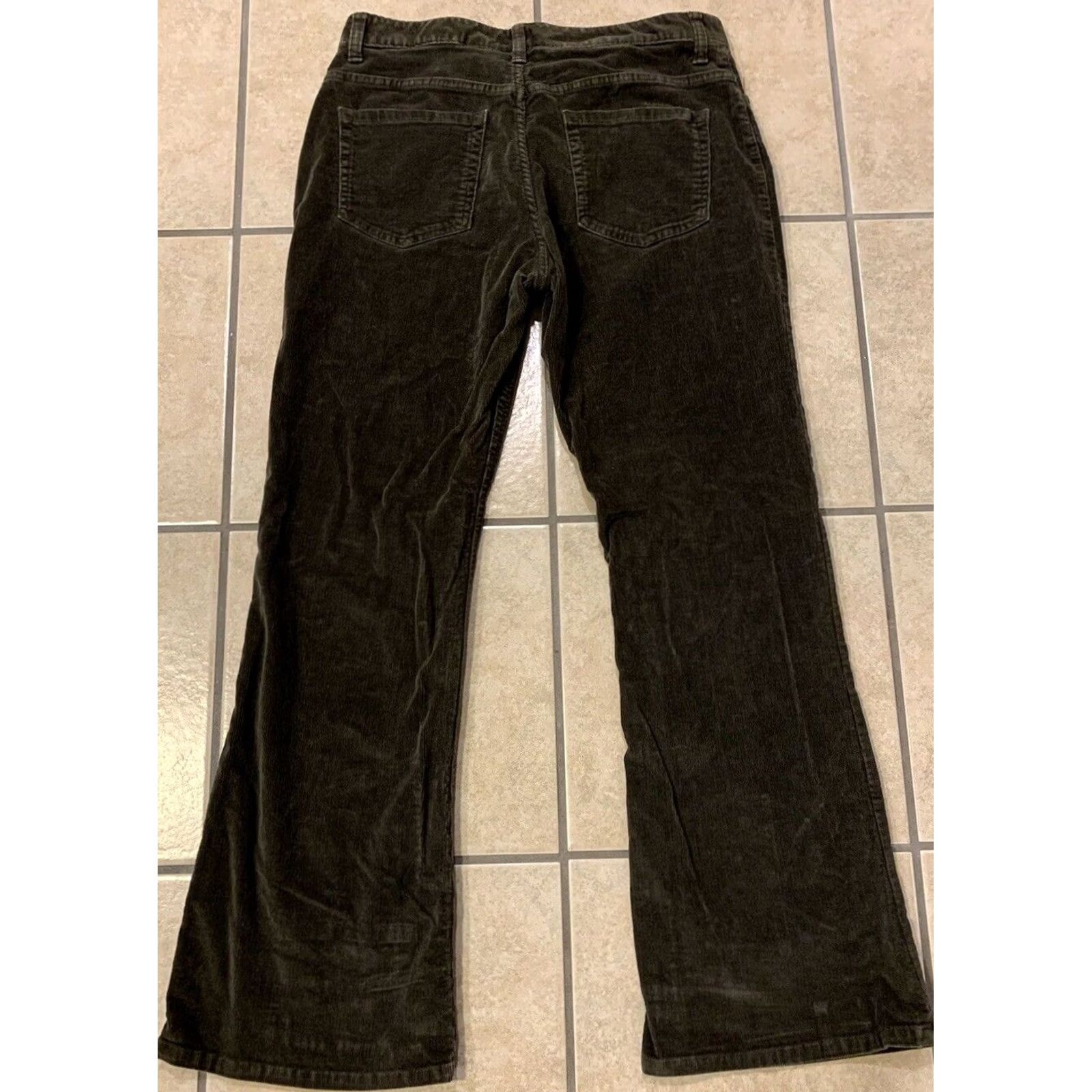 Eddie Bauer VINTAGE Eddie Bauer Women's Jeans 8 Short Green Corduroy Flared 31X29 Girls Womens Mens Size 30" / US 8 / IT 44 - 4 Thumbnail