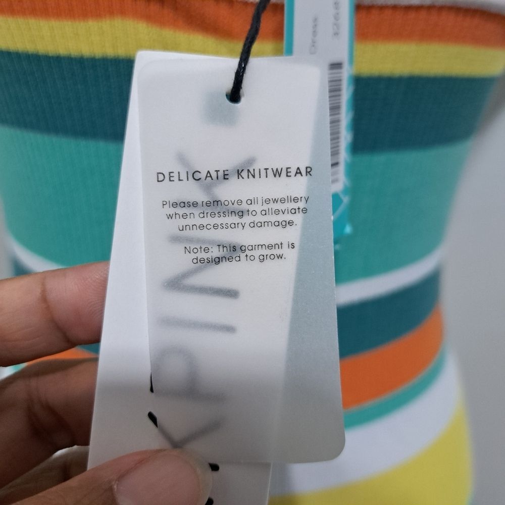 MINKPINK MinkPink Kosa Striped Knit Midi Dress Orange Multi Color Med Size M / US 6-8 / IT 42-44 - 6 Thumbnail
