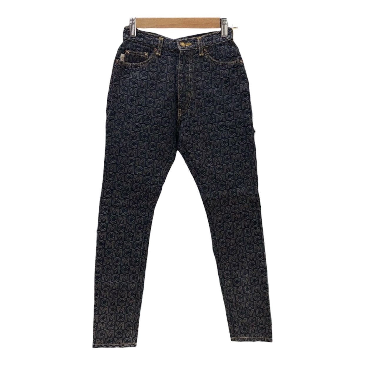 MCM Vintage MCM Monogram All Over Print Denim Pants Black/Grey Size US 26 / EU 42 - 1 Thumbnail