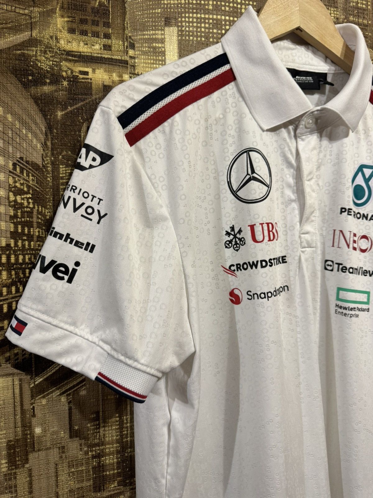Mercedes-Benz Mercedes AMG F1 2024 Team Polo White Size L Size US L / EU 52-54 / 3 - 3 Thumbnail