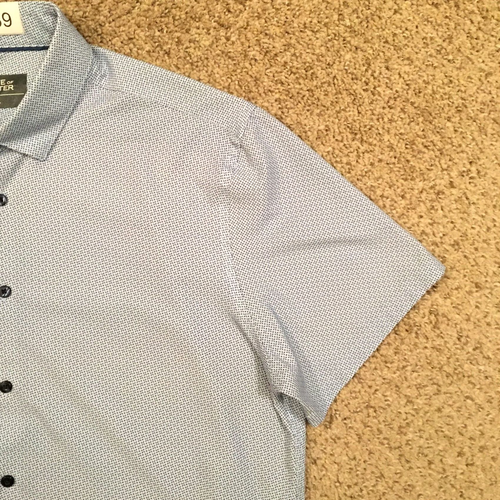 Vintage State Of Matter Shirt State Of Matter Mens Large Blue Geometric Short Sleeve Button Up Size US L / EU 52-54 / 3 - 4 Thumbnail