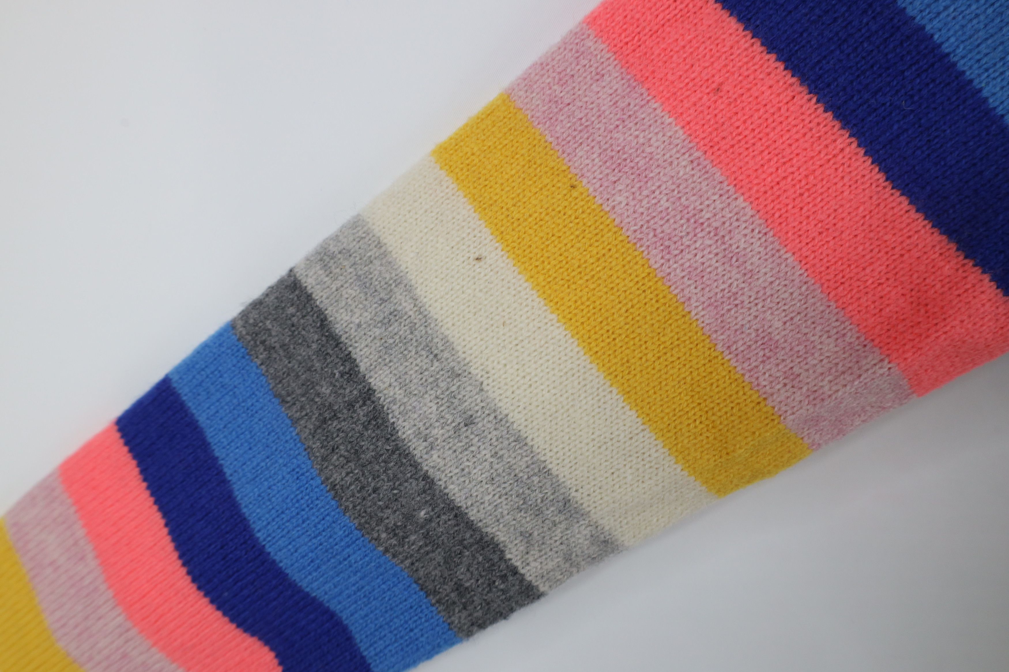 J.Crew × Vintage J Crew Rainbow Striped Lambswool Blend Knit Crewneck Sweater Size S / US 4 / IT 40 - 4 Thumbnail