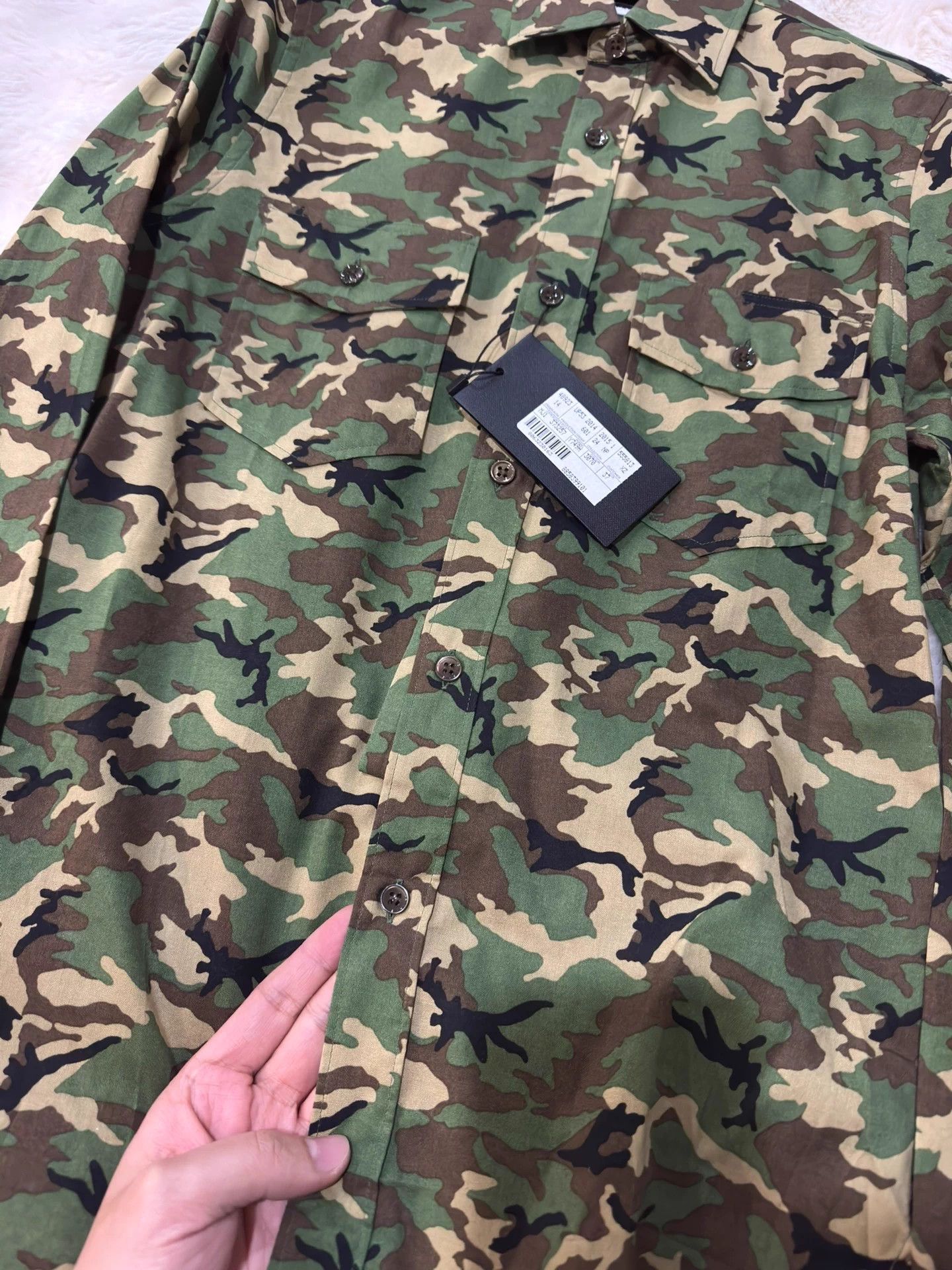 Saint Laurent Paris SAINT LAURENT by Hedi Slimane Camo Cotton Shirt 37 Size US XXS / EU 40 - 4 Thumbnail