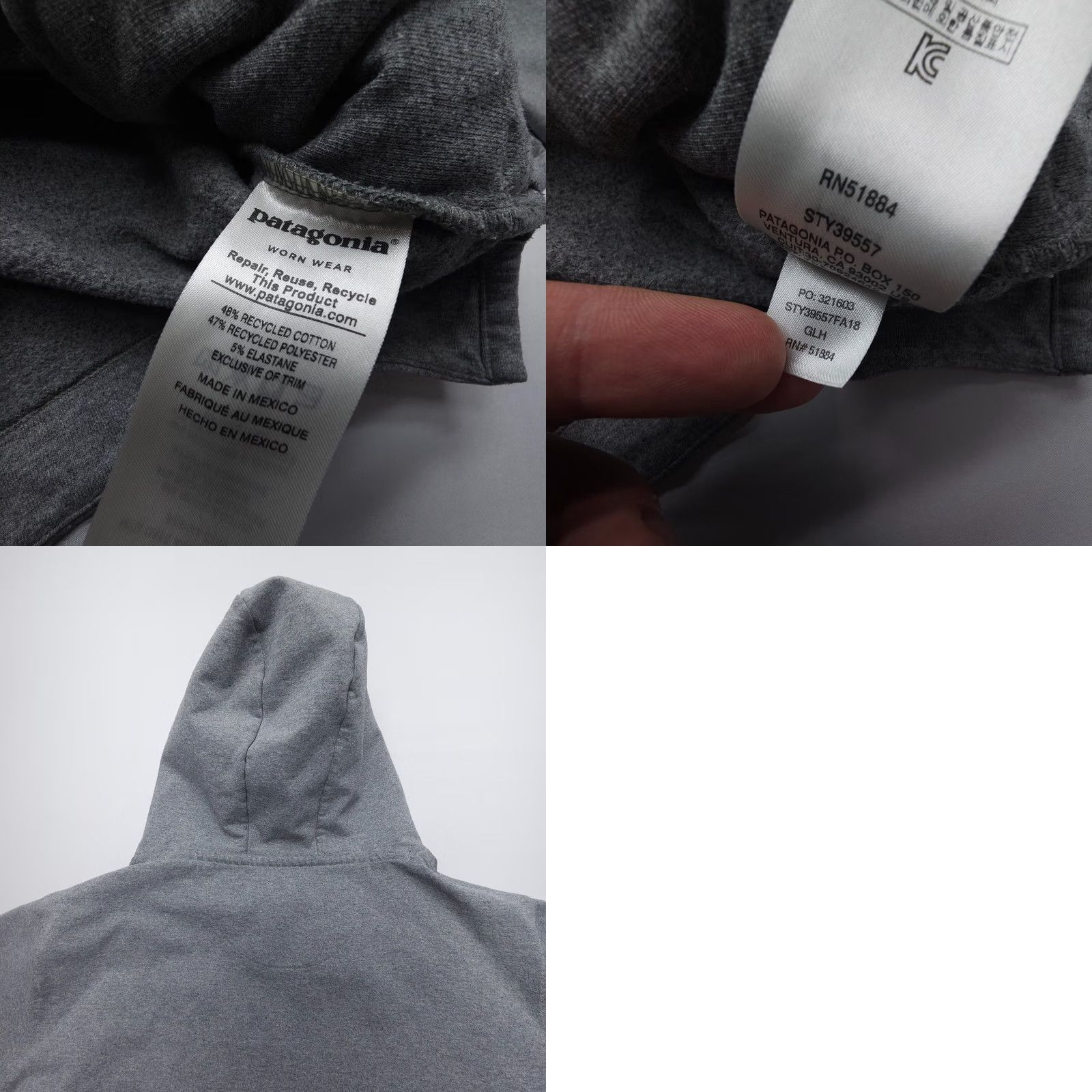 Patagonia Patagonia Hoodie Womens Large Gray Logo, P-6 Uprisal, Pullover, Fleece, Hooded, Solid, Outdoor, Hiking, Walking, Vintage N/A Size L / US 10 / IT 46 - 8 Thumbnail