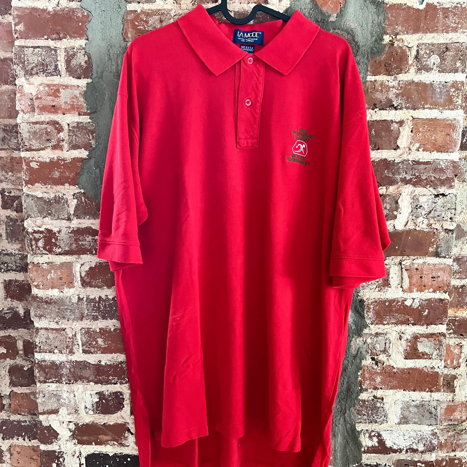 Vintage VTG La Mode USA Wolfsboro Bocce Mens Polo Shirt XL 23x33 Size US XL / EU 56 / 4 - 2 Thumbnail