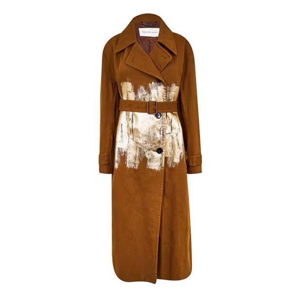 Dries Van Noten o1g2r1mq1024 Coat in Brown & Golden Size M / US 6-8 / IT 42-44 - 1 Thumbnail