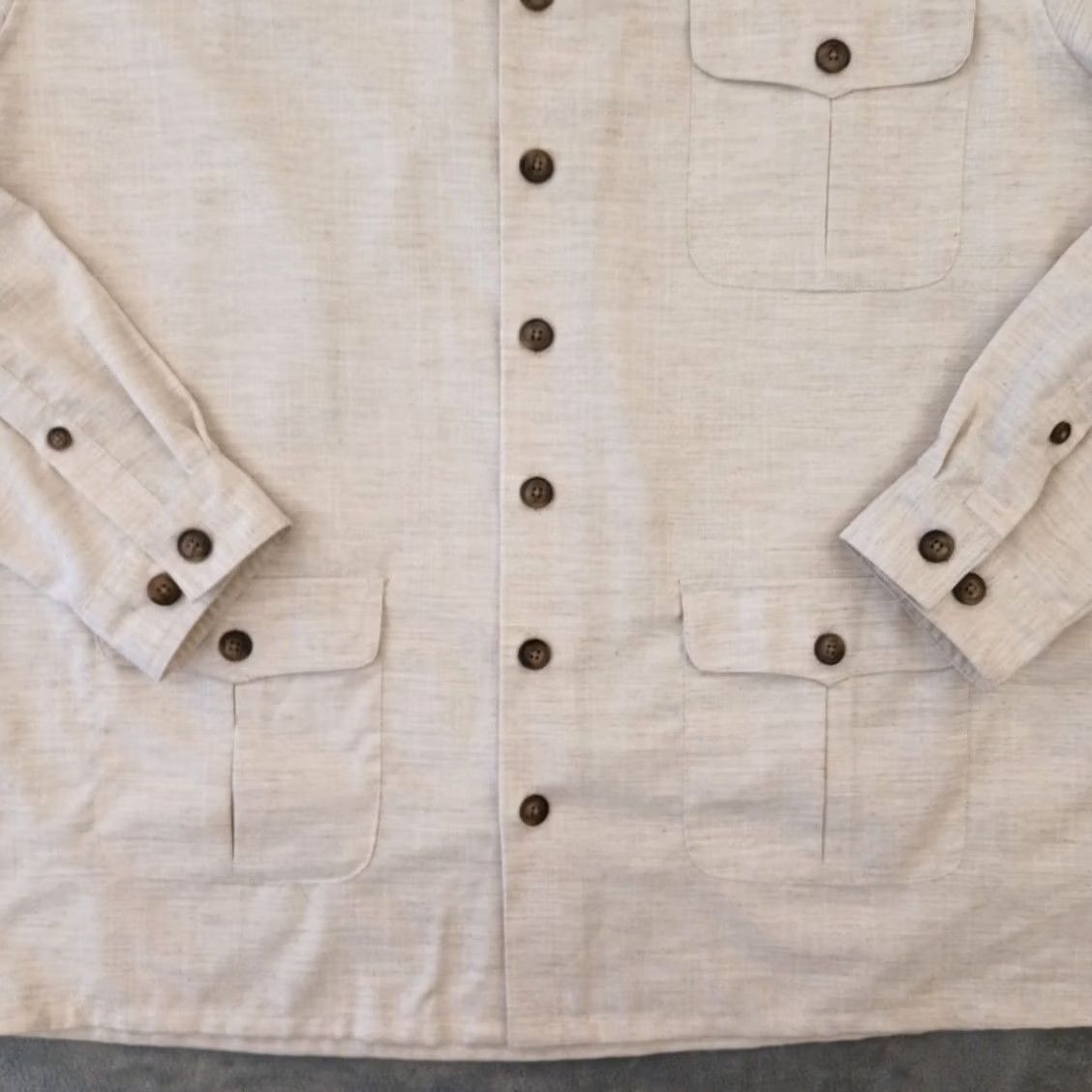 Vintage Scandia Woods Mens 2XL Beige Heather Long Sleeve Button Up Pockets - 2XL Size US XXL / EU 58 / 5 - 3 Thumbnail