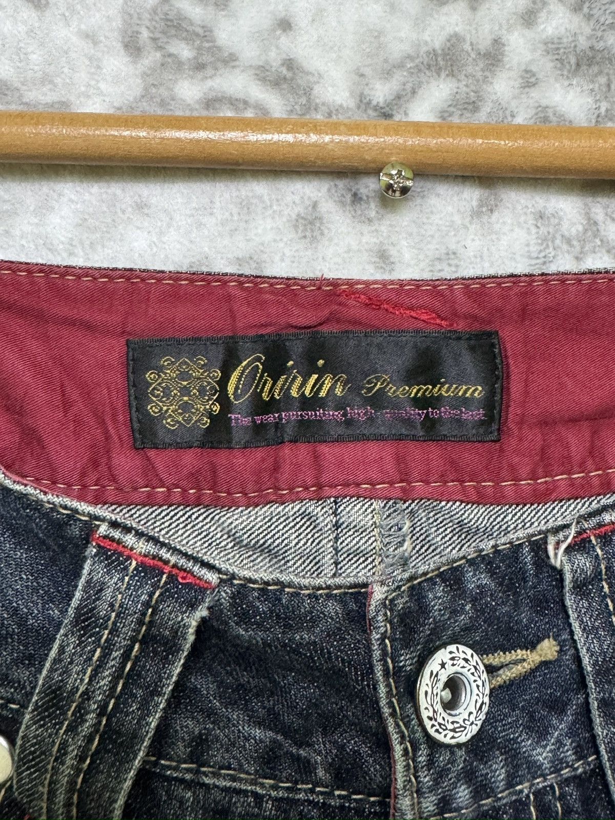 Hysteric Glamour Flare Oririn Studded Wide Leg Jeans Claw Mark Whiskers Size US 27 - 12 Thumbnail